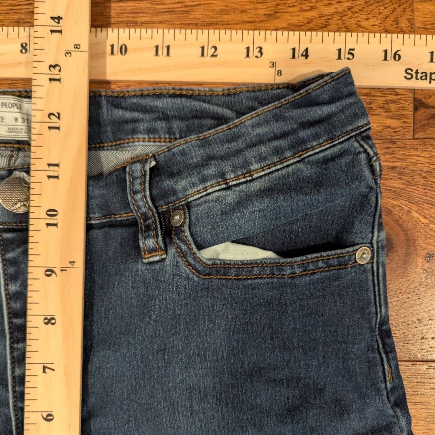 Free People Free People Jeans Skinny Medium Wash Denim Womens Size 31 Slim Stretch 5-Pocket Zip Button Size 24" / US 00 / IT 34 - 3 Thumbnail