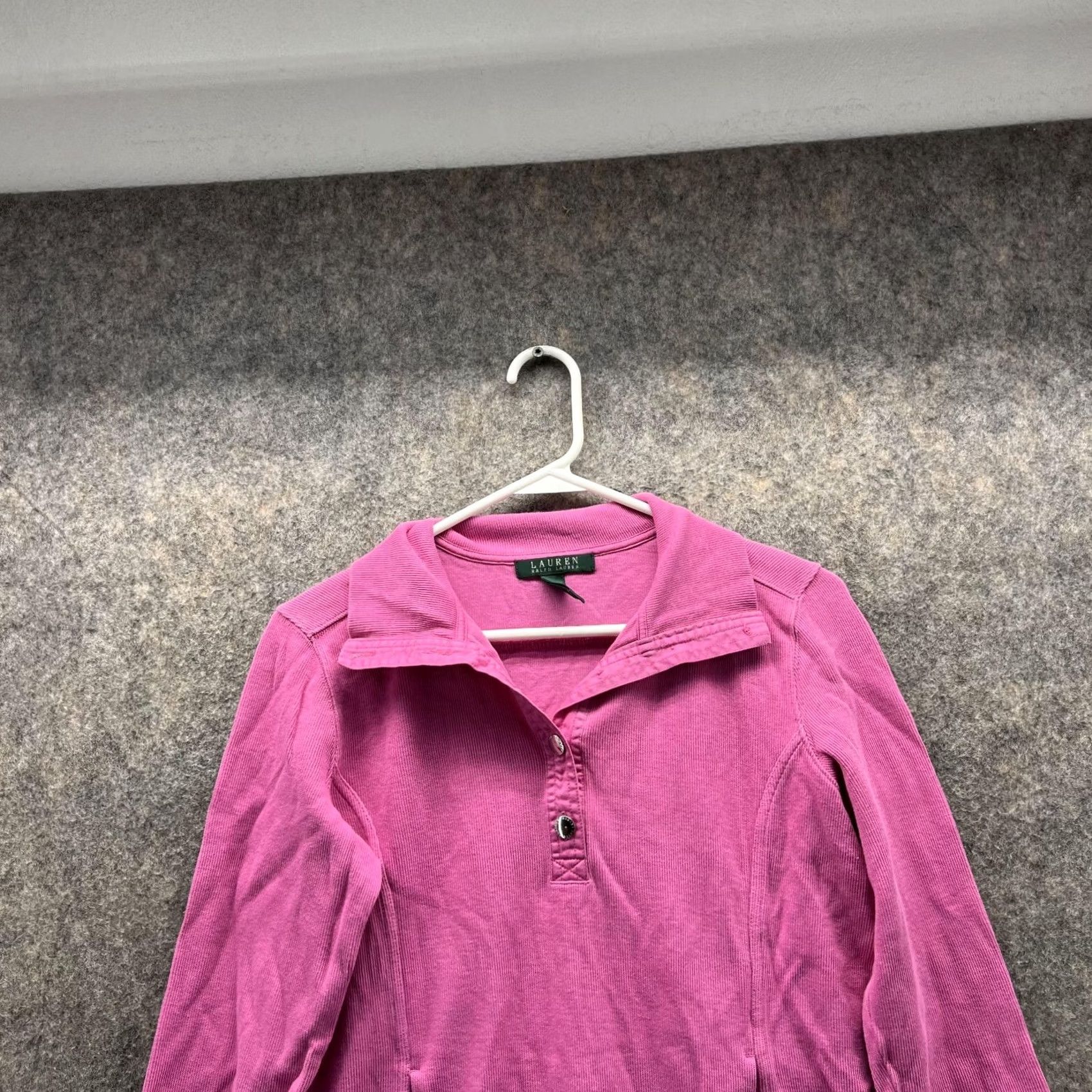 Ralph Lauren VINTAGE Lauren Ralph Lauren Sweater Women Small Pink Pullover Collared Snap Shirt Size S / US 4 / IT 40 - 2 Thumbnail