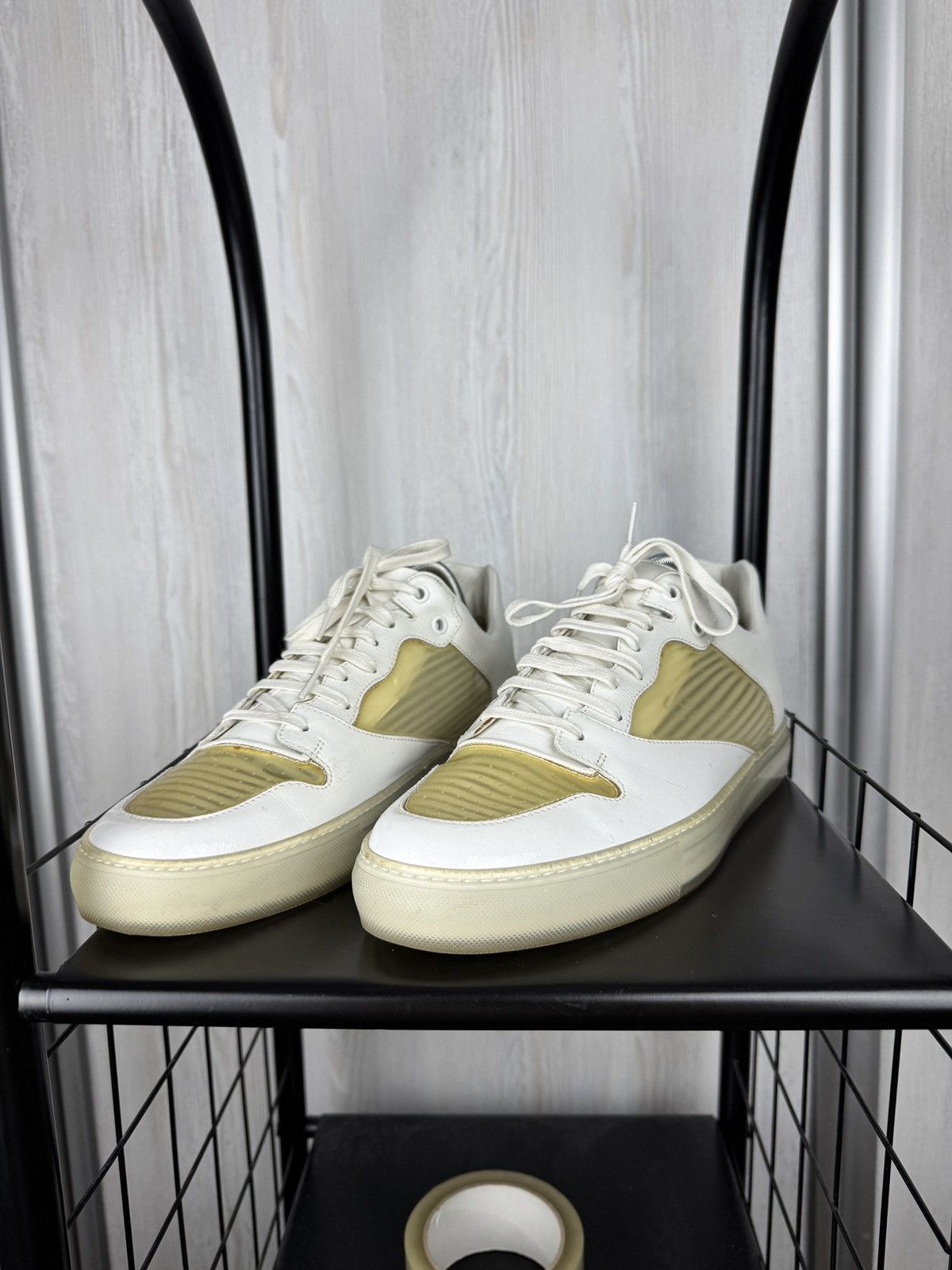 Balenciaga MENS BALENCIAGA WHITE LEATHER LACE-UP SNEAKERS EU 42 341772 Size US 9 / EU 42 - 7 Thumbnail
