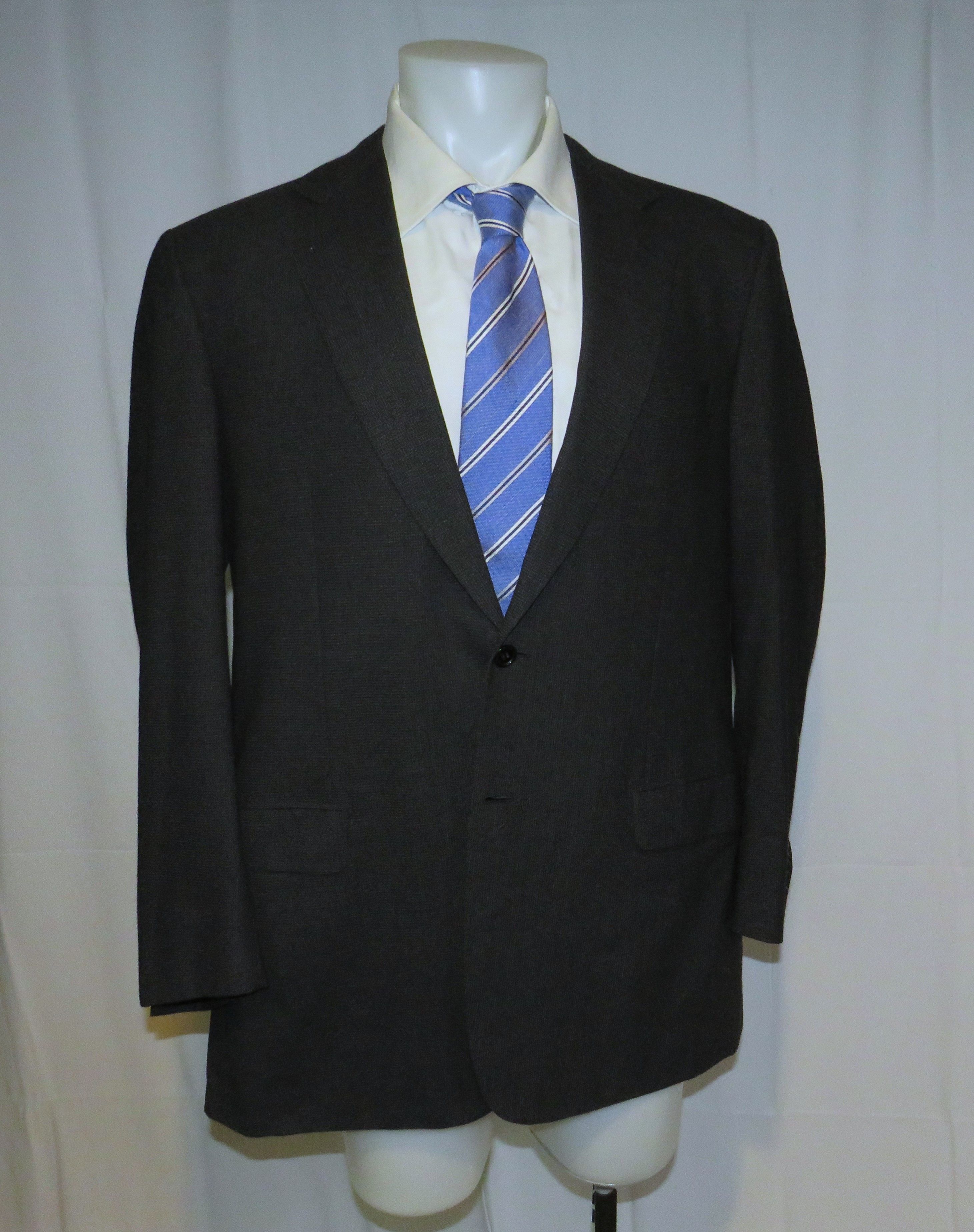 Brioni Nomentano Black & Gray Check Two Button Sport Coat 44L Size 44L - 7 Thumbnail