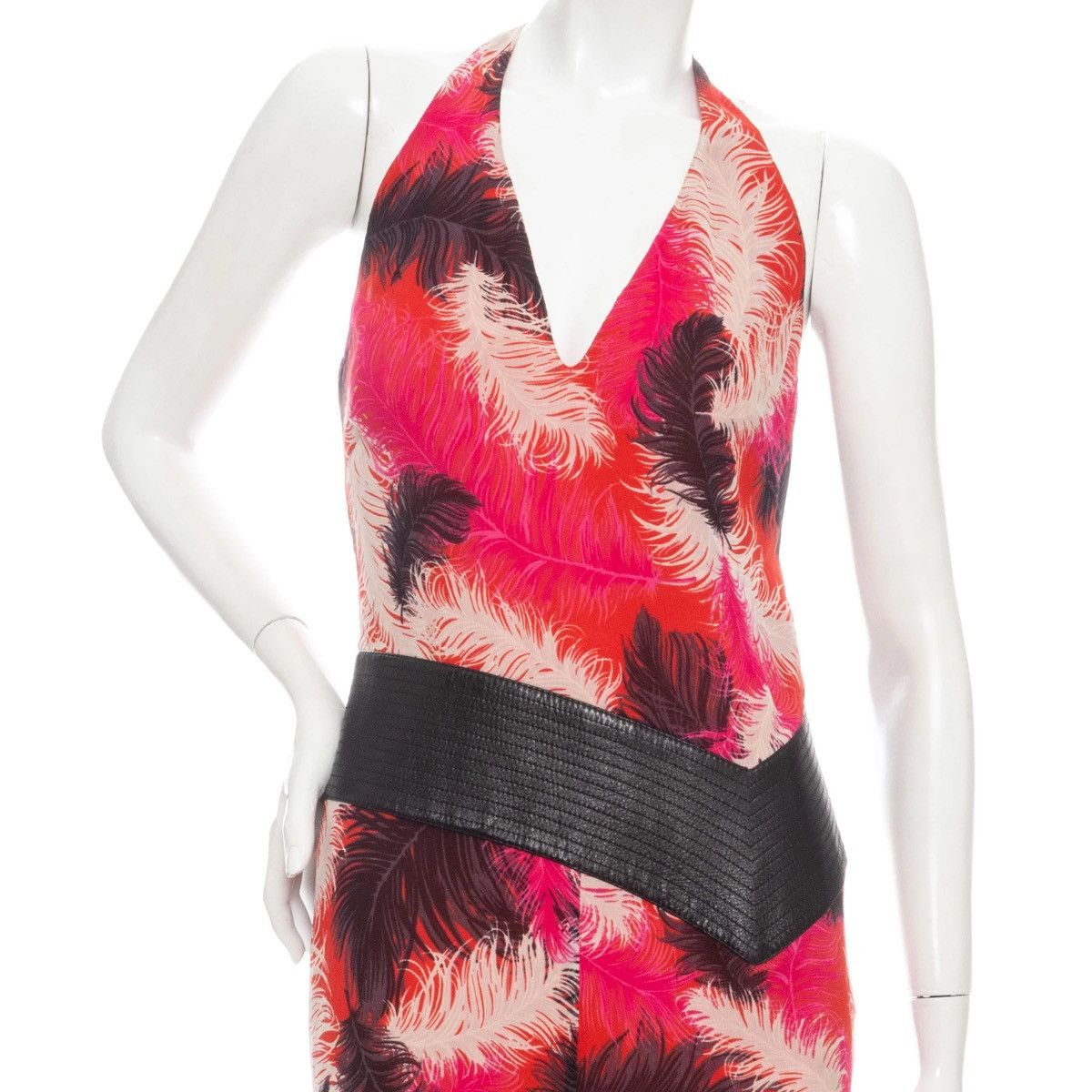 Versace Vintage Gianni Versace Feather Print Halter Dress 2001 Size M / US 6-8 / IT 42-44 - 5 Thumbnail