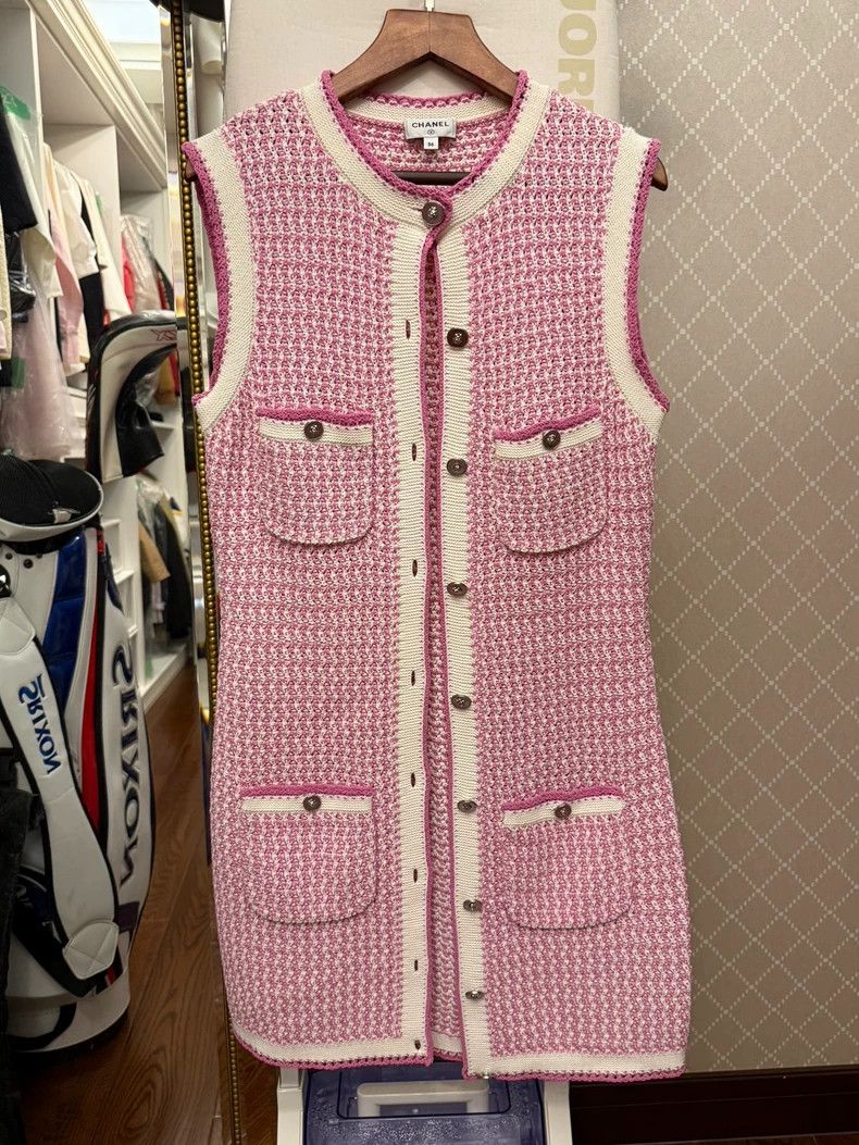 Chanel Chanel Pink braided sleeveless dress 2505-Nextarrow Size XS / US 0-2 / IT 36-38 - 1 Thumbnail
