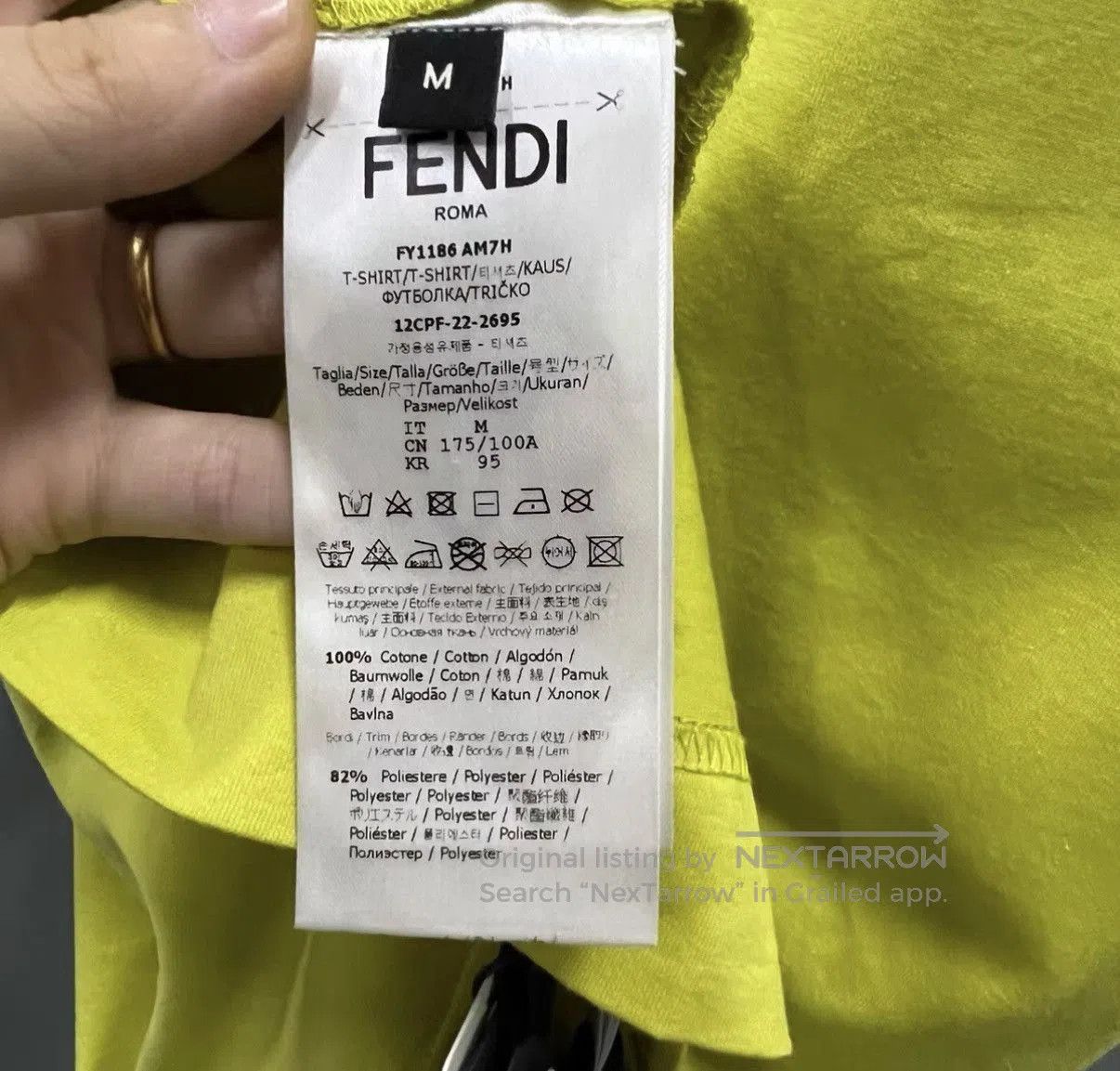 Fendi Green Short-Sleeve Crew Neck Shirt. Size US M / EU 48-50 / 2 - 4 Thumbnail