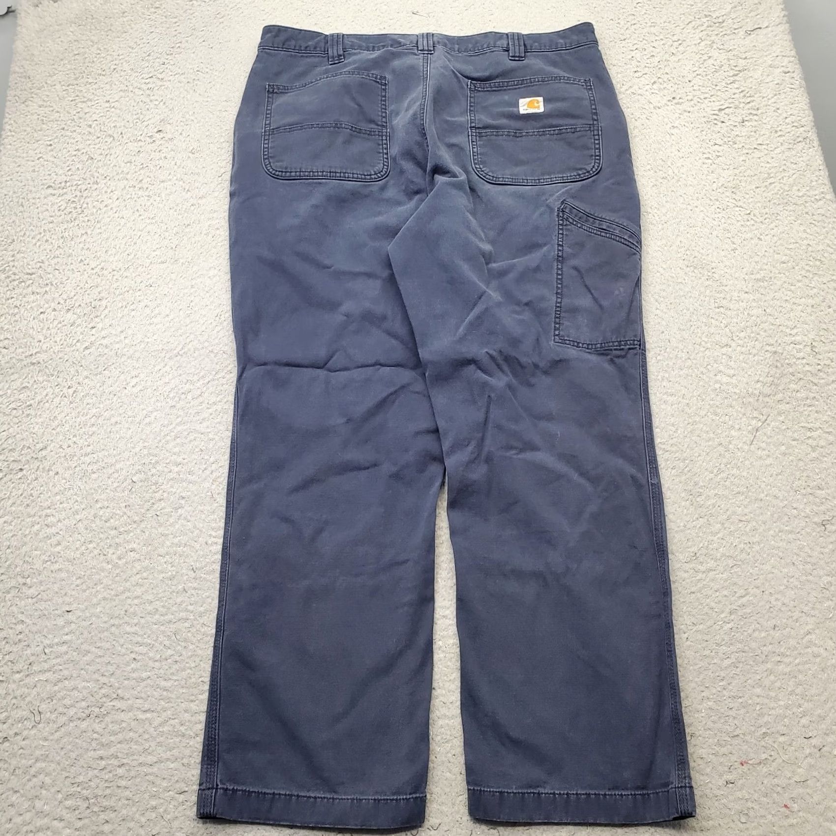 Carhartt Carhartt Work Pants Mens 38x30 Navy Canvas Rugged Flex Relaxed Fit Straight Leg Mens Size 38 Navy Carhartt Work Pants Size US 38 / EU 54 - 2 Thumbnail