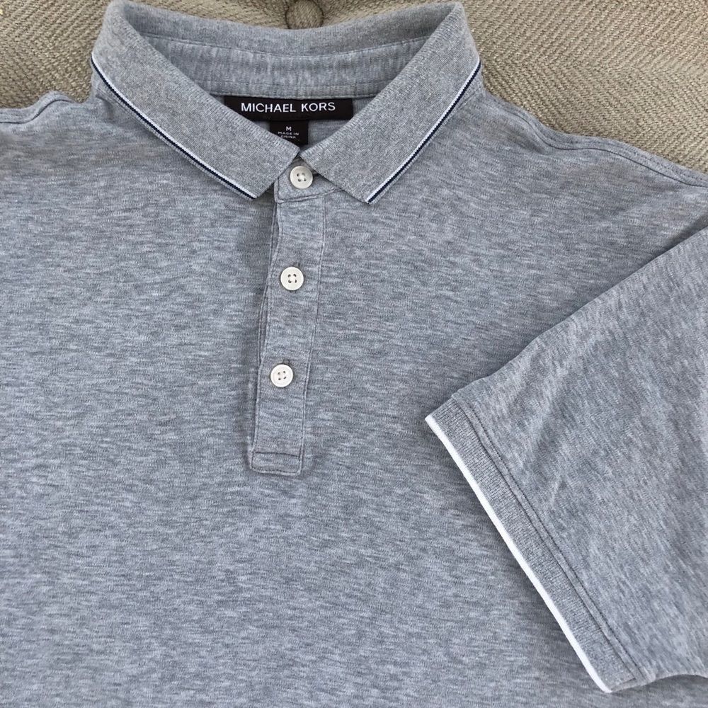 Michael Kors Michael Kors Golf Shirt Polo Grey White Edge M Size US M / EU 48-50 / 2 - 1 Thumbnail