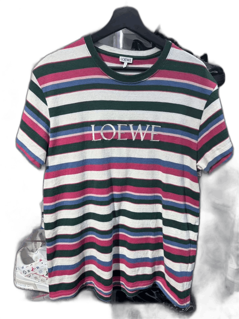 Loewe Loewe Striped Embroidered Short Sleeve Shirt Size US S / EU 44-46 / 1 - 1 Thumbnail