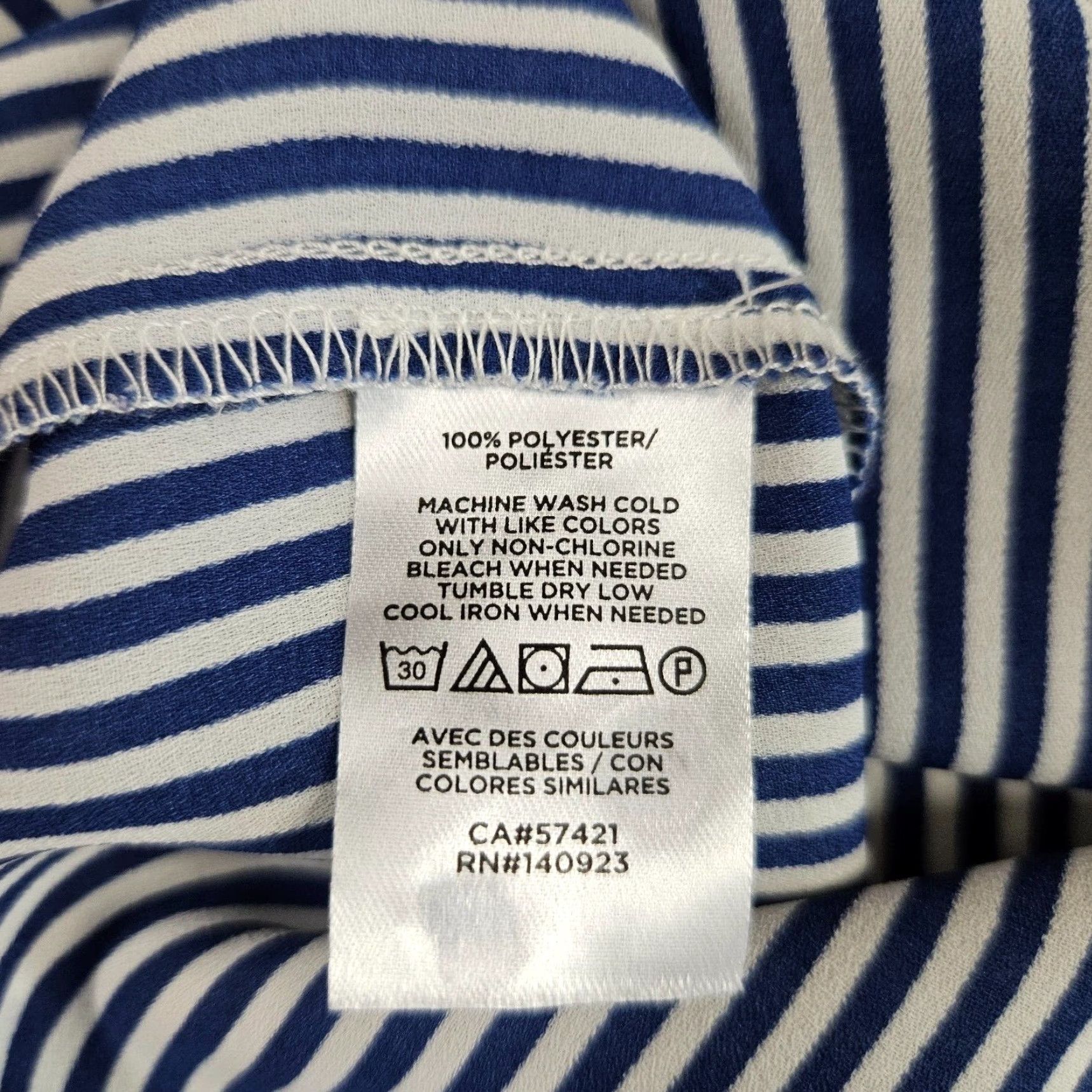 Loft VINTAGE LOFT Ann Taylor Button Front Top Shirt Womens Small Blue White Stripe Long Sleeve Size S / US 4 / IT 40 - 5 Thumbnail