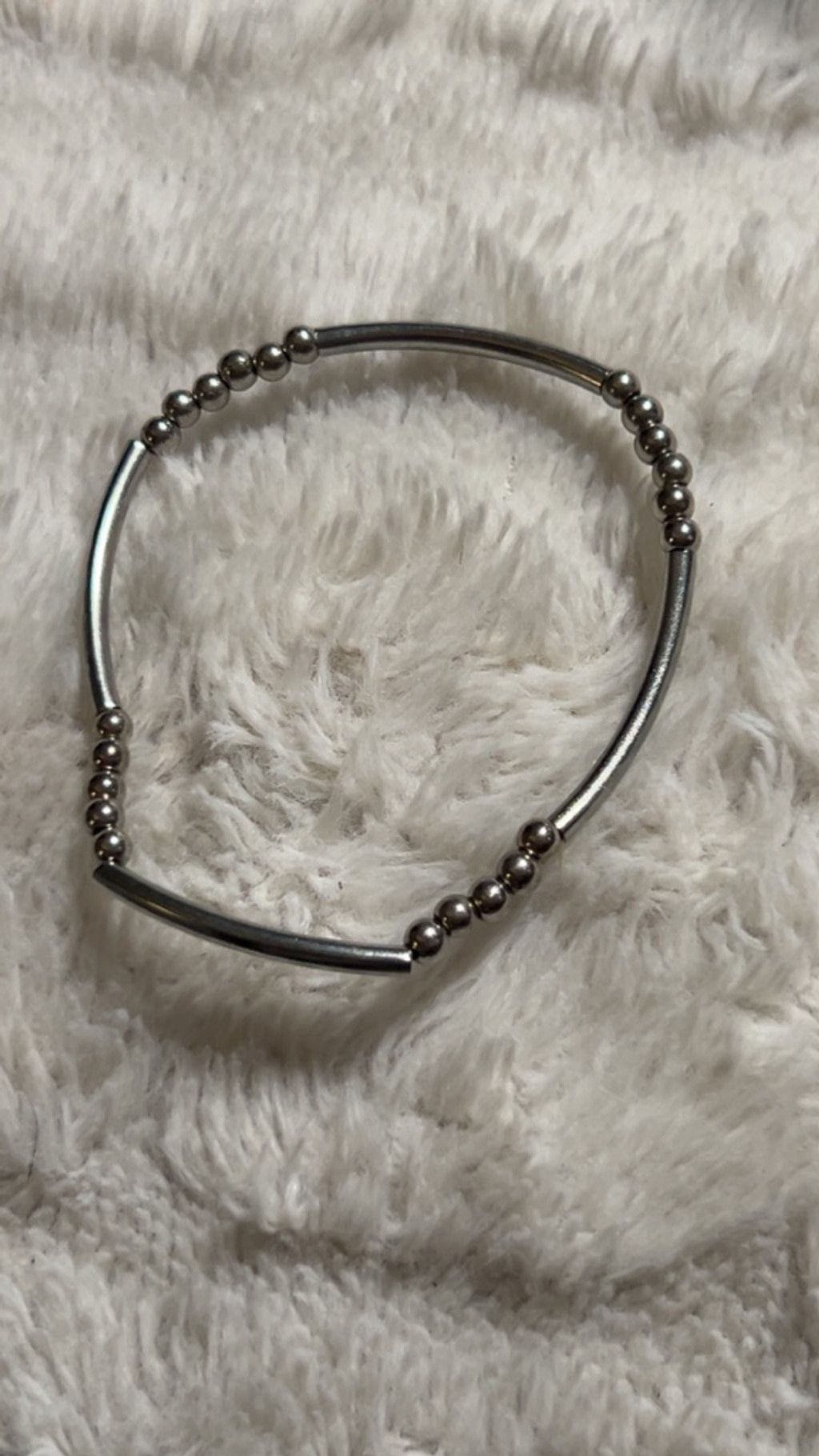 The Unbranded Brand Women's Unbranded Silver Beaded Bracelet One Size Size ONE SIZE - 2 Thumbnail
