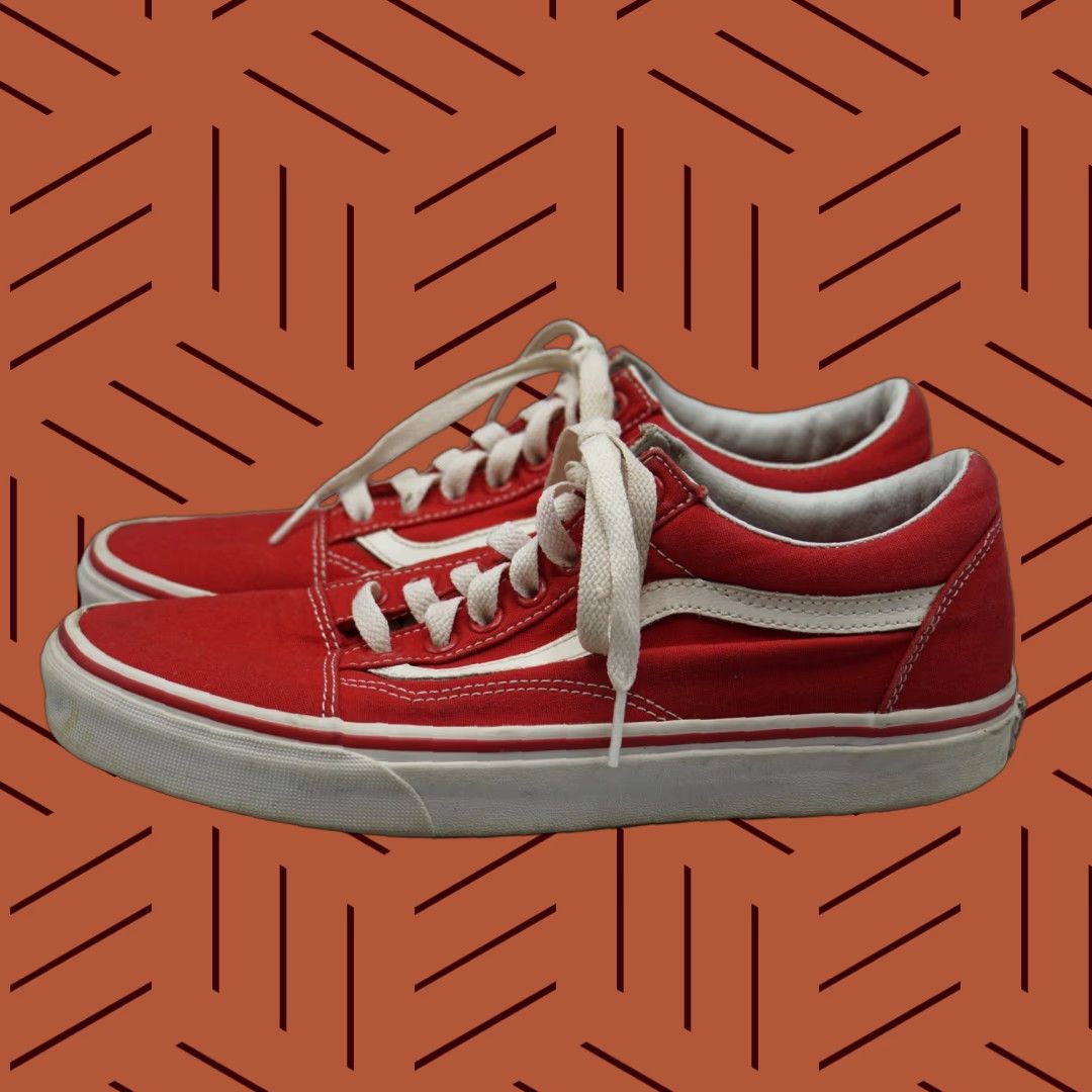 Vans VANS Sneakers Men 7.5 Off The Wall Old Skool Red Canvas White Red Size US 8 / IT 38 - 1 Thumbnail