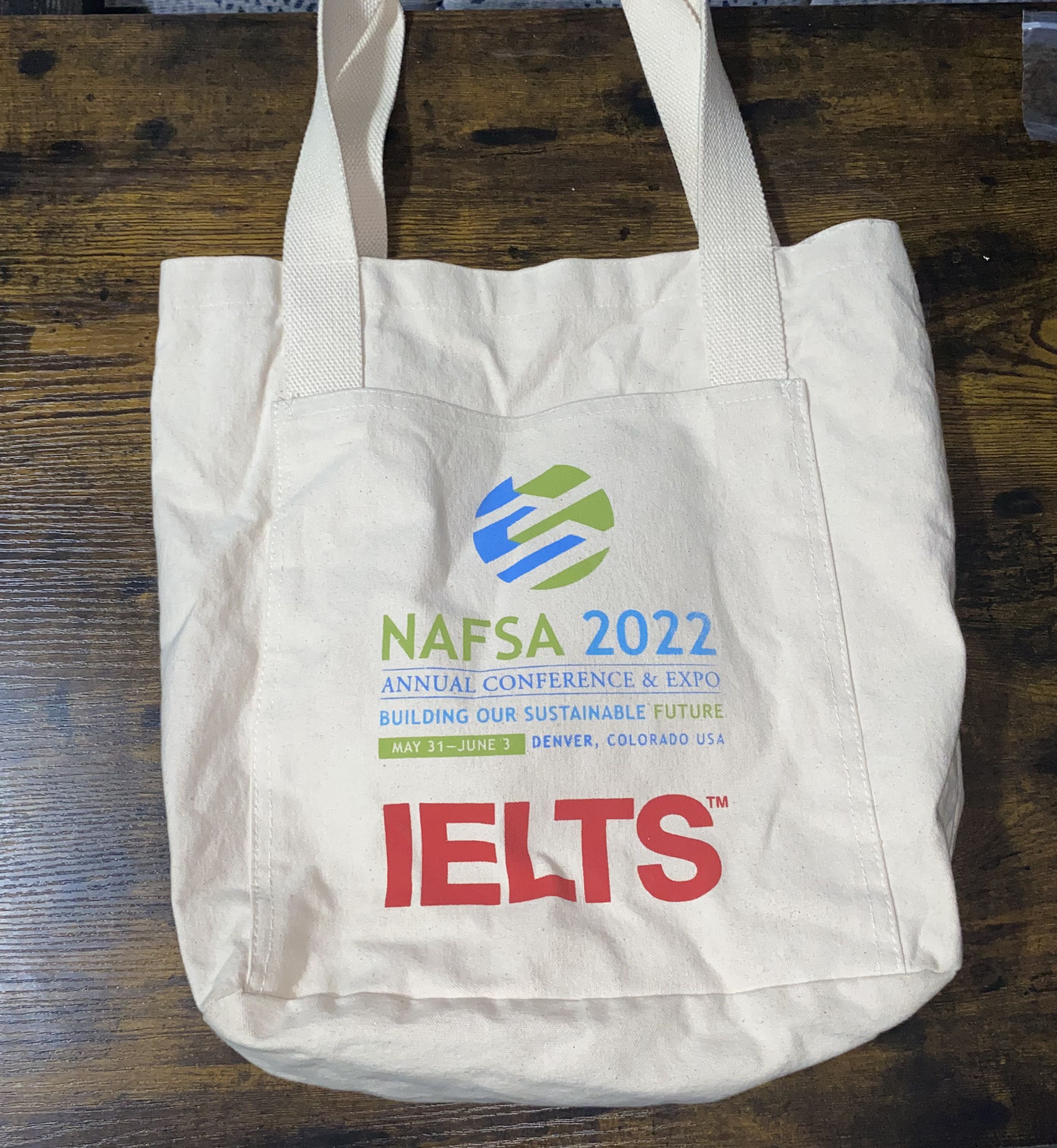 Collegiate x NCAA Nafsa 2022 Conference Expo Tote Canvas Bag Ielts Denver Co in Beige, Men's