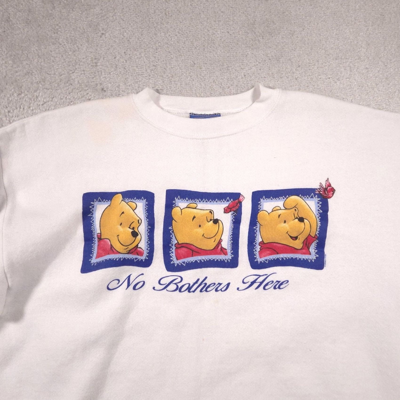 Hereu VINTAGE Pooh Sweatshirt Mens XL White No Bothers Here Pooh Graphic 90s Size US XL / EU 56 / 4 - 3 Thumbnail