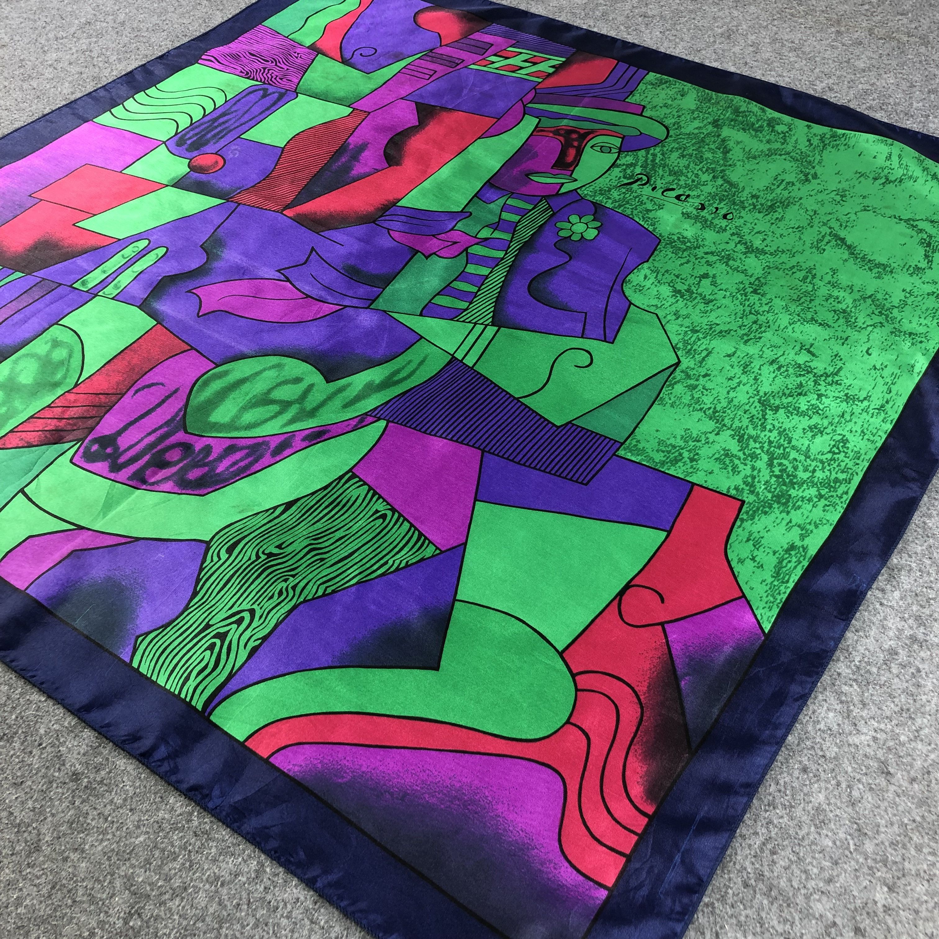 Vintage Picasso Art Polyester Scarf M293 Size ONE SIZE - 4 Thumbnail