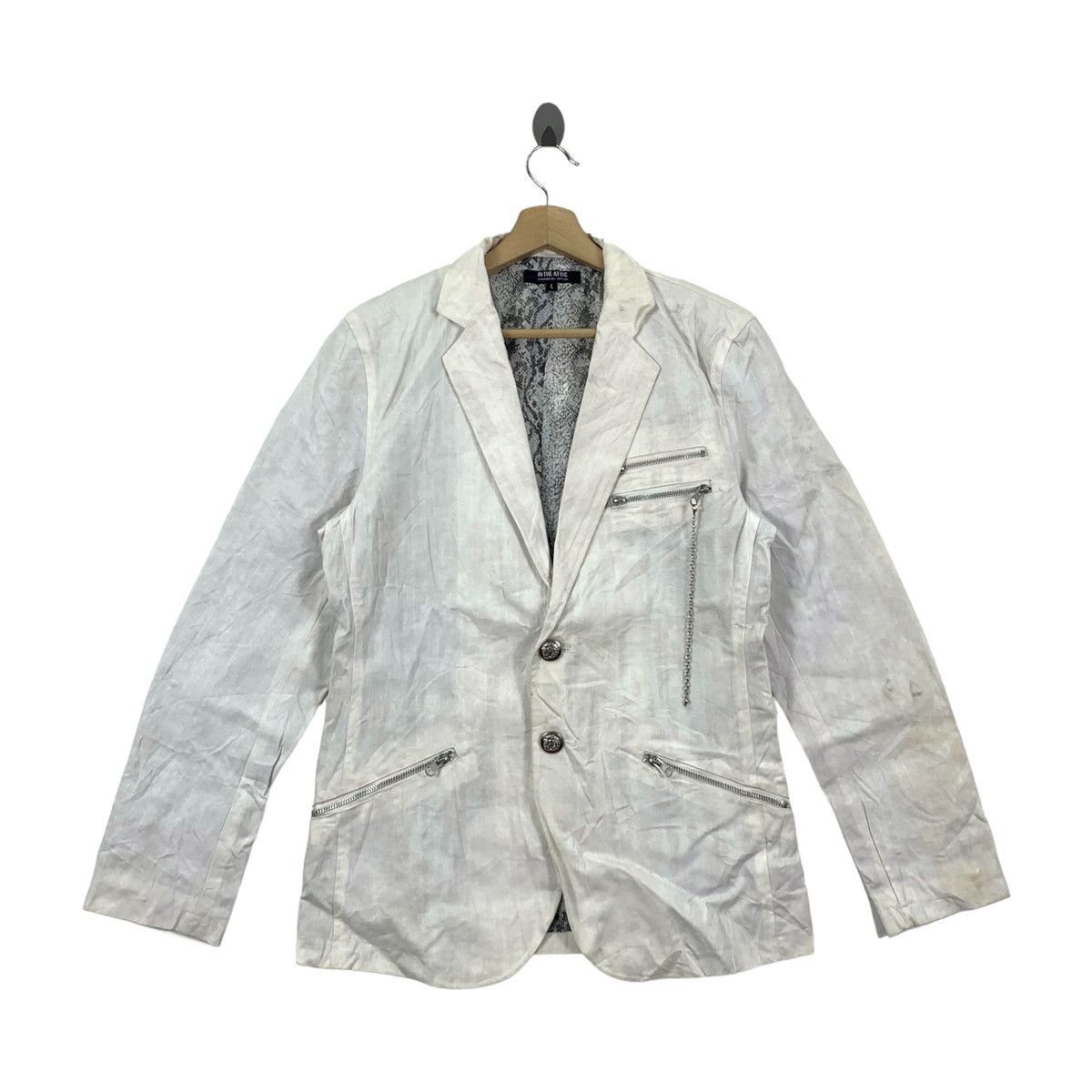 image of In The Attic Designer Blazer Coat Jacket in White, Women's (Size Large)