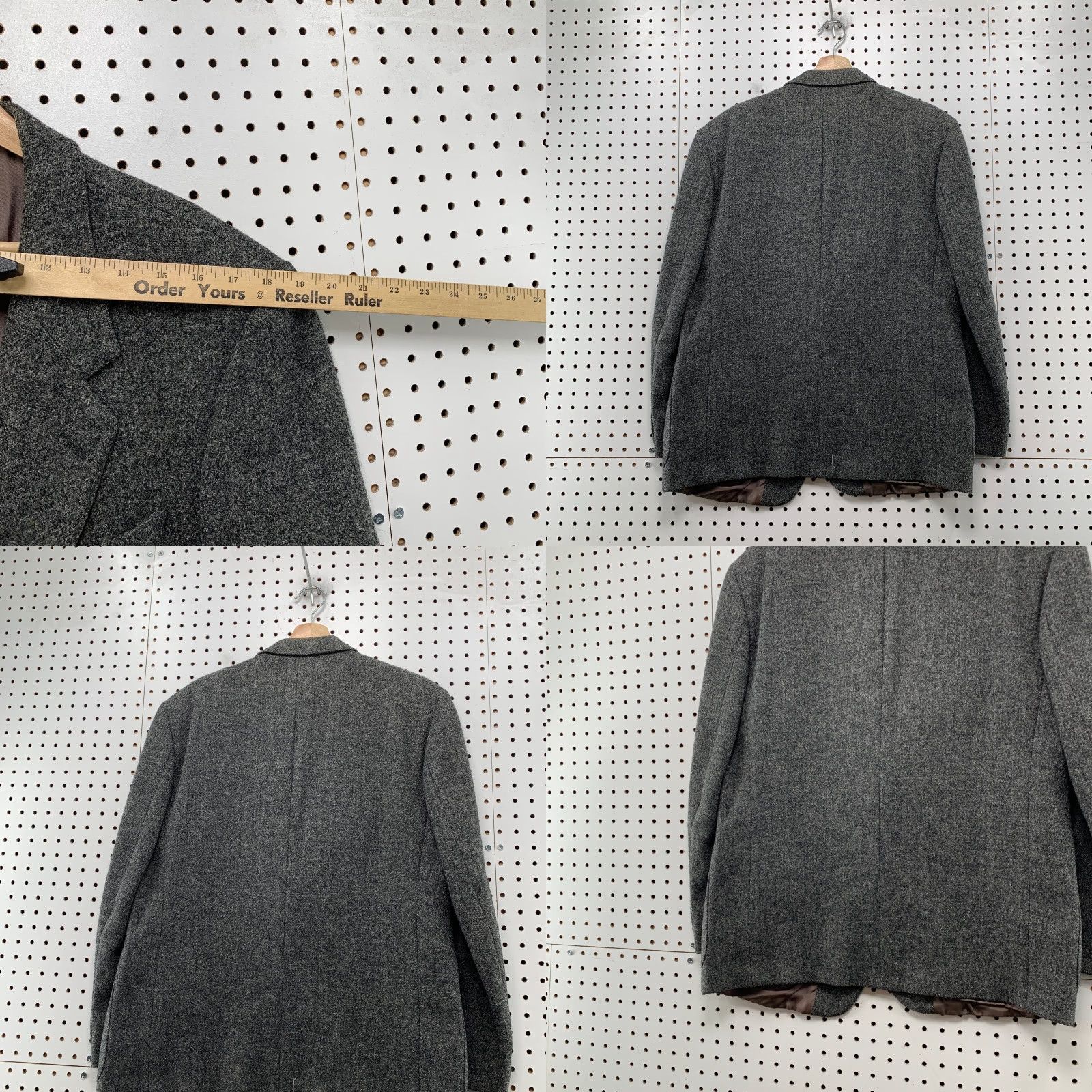 Harris Tweed VINTAGE Harris Tweed Blazer Mens 40/42 Gray Munchow Hand Woven Wool Sport Coat Shirt Size 40R - 9 Thumbnail