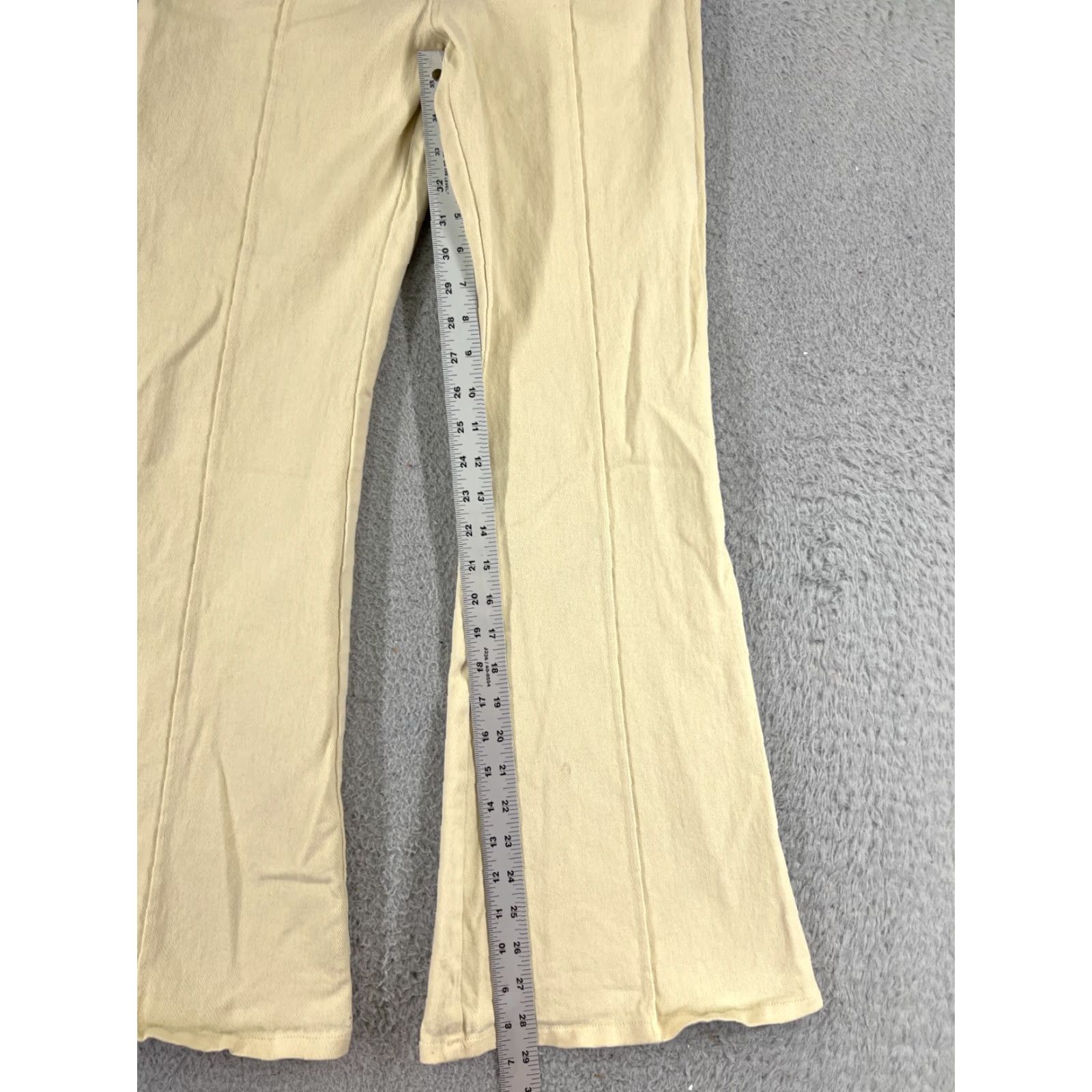 Vintage West Of Melrose Jeans Womens Flared Pants Yellow Denim 27x29 High Rise 27 Inseam 5-Pocket Cotton Blend Vintage No Rise Regular Size L Womens Jeans Size 36" / US 14 / IT 50 - 7 Thumbnail