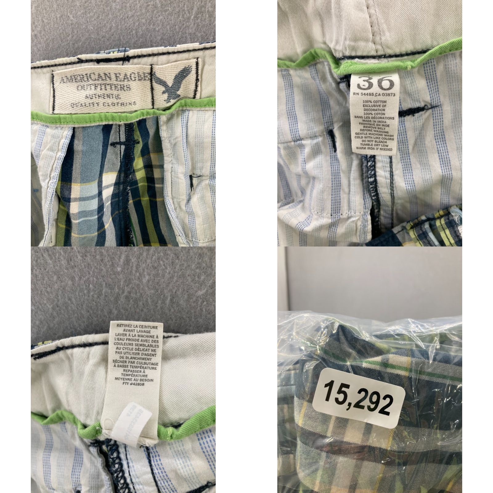 American Eagle Outfitters American Eagle Outfitters Bermuda Shorts Mens 36 Bermuda Plaid Multicolor Cotton Blend Flat Front Casual Bermuda 36 Mens Size US 36 / EU 52 - 8 Thumbnail