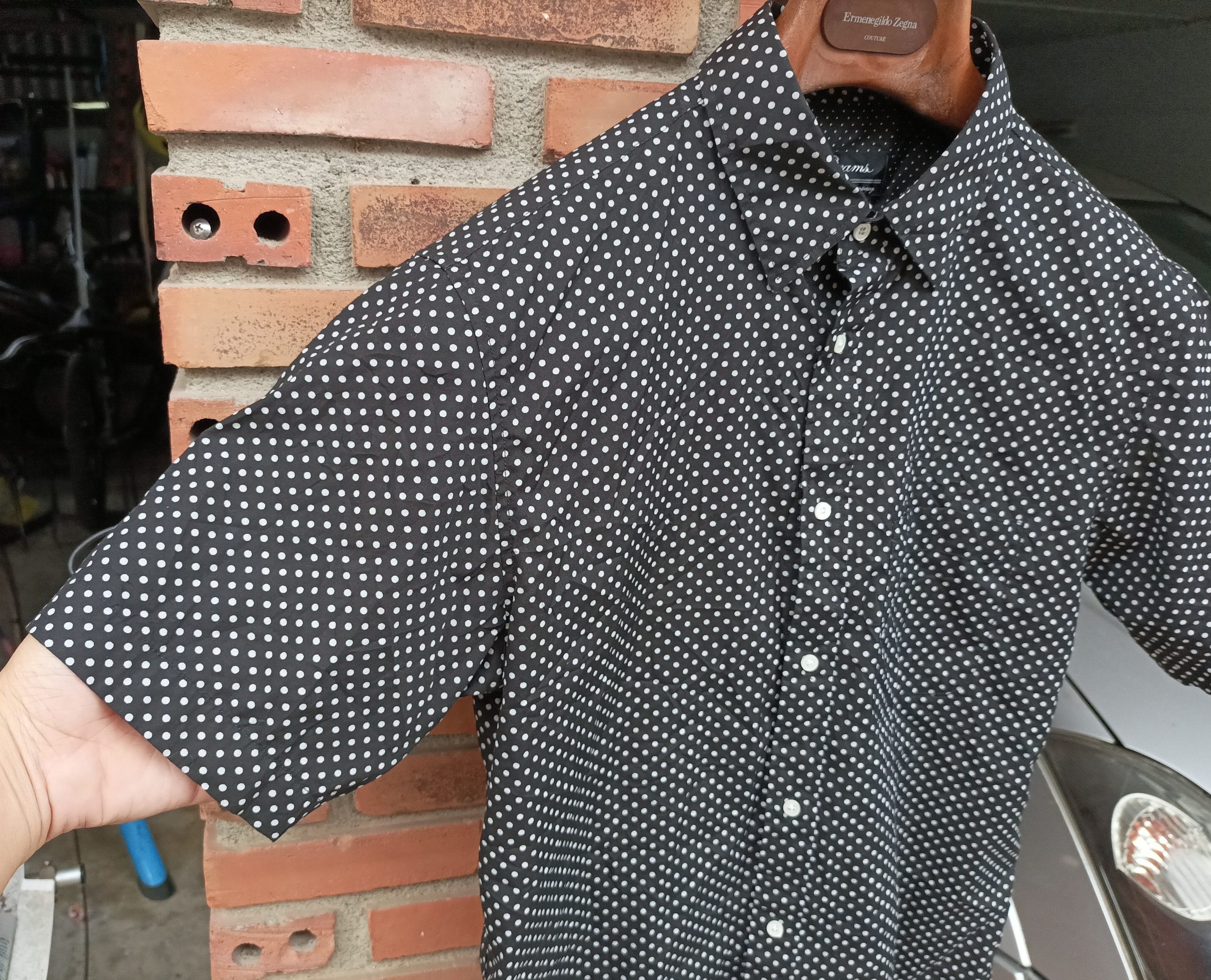 Beams Plus × Japanese Brand (S355) Beams Black White Dot Button Up Short Sleeve Shirt S Size US S / EU 44-46 / 1 - 9 Thumbnail