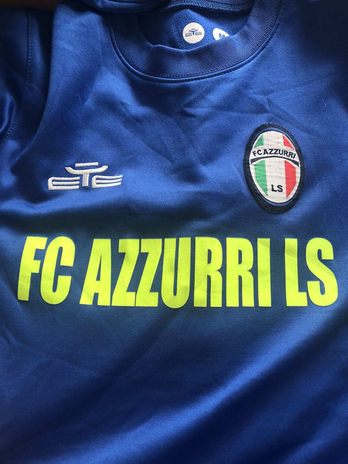 Vintage RARE FC AZZURIS ITALIAN SOCCER VINTAGE FOOTBALL JERSEY Size US M / EU 48-50 / 2 - 3 Thumbnail