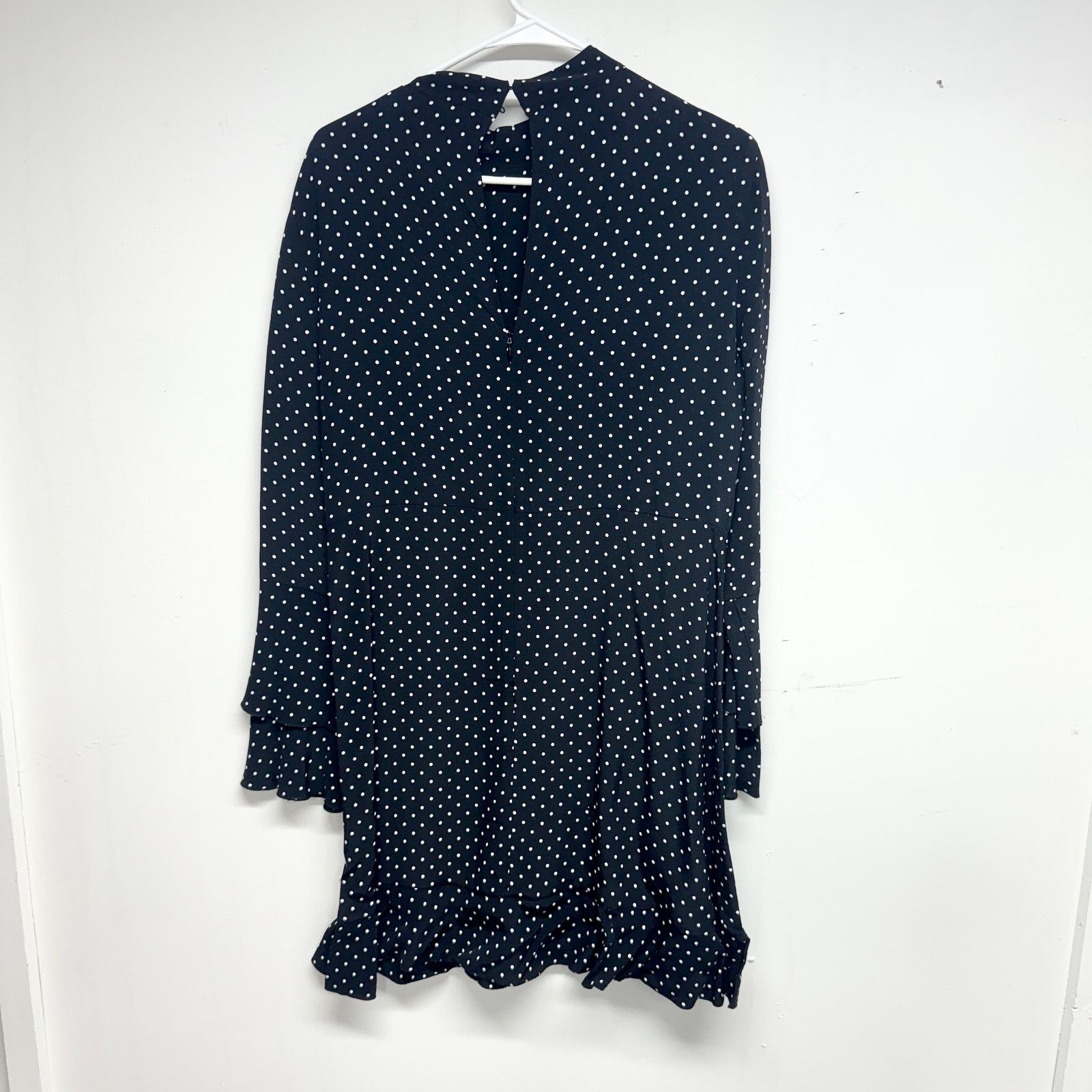 Zara Zara Black & White Polka Dot Long Sleeve Mini Dress Medium Size M / US 6-8 / IT 42-44 - 3 Thumbnail