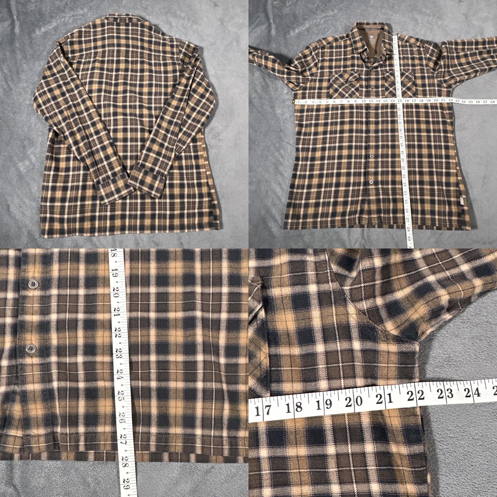Vintage KUHL Shirt Mens Medium Dillingr Brown Plaid Flannel Button Up Long Sleeve Tencel Size US M / EU 48-50 / 2 - 8 Thumbnail