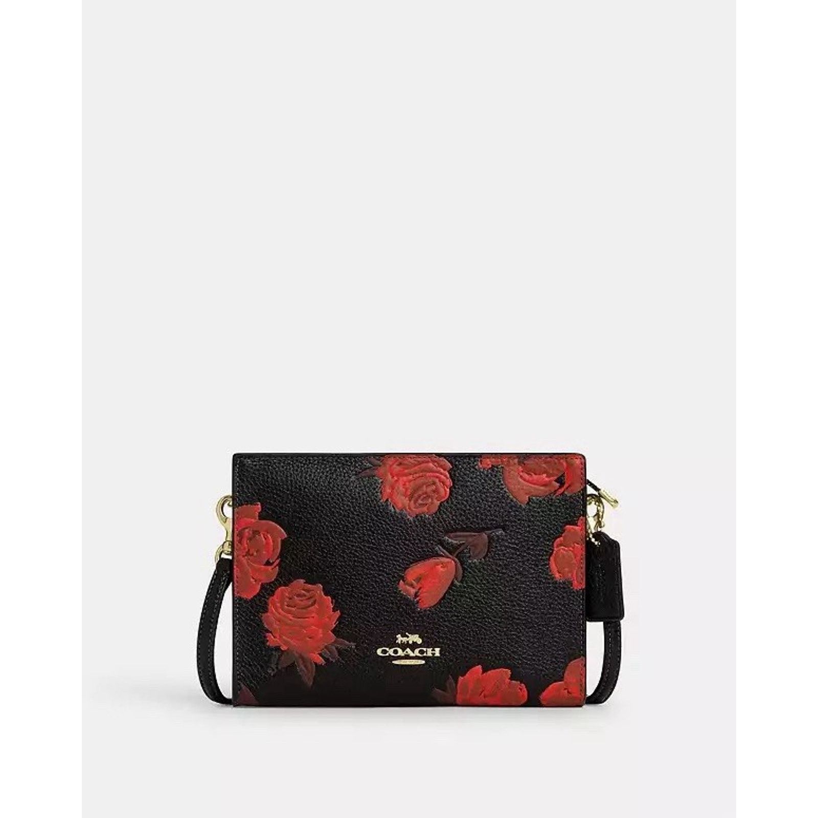Coach NWT Coach Slim Crossbody Bag With Floral Black/Red CCI76 Size ONE SIZE - 6 Thumbnail