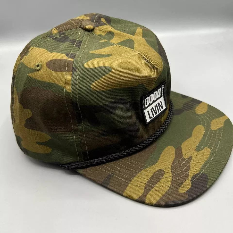 Goodlife Good Livin Hat Men Green Camouflage Skate Snap Back Cap Size ONE SIZE - 3 Thumbnail
