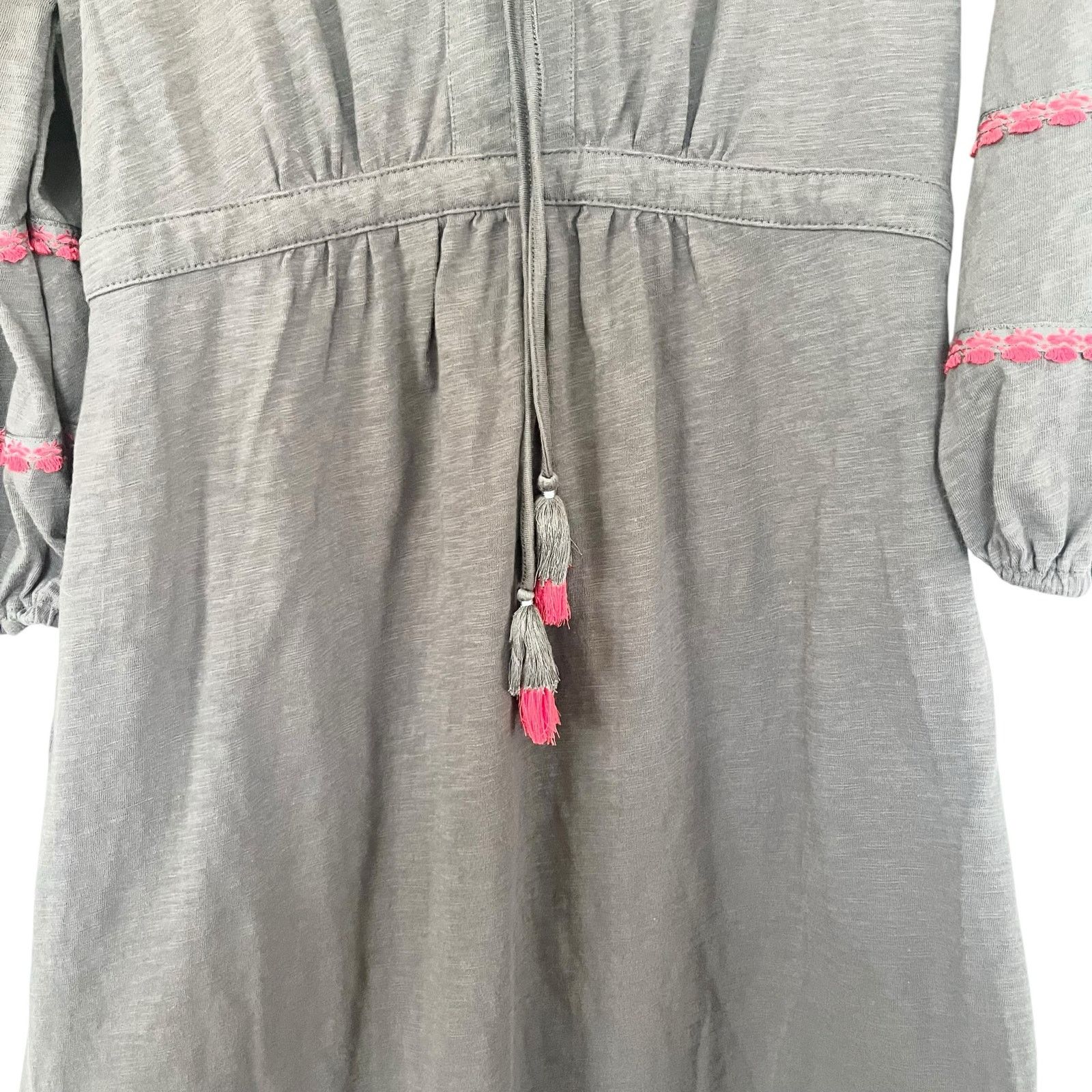 Boden Boden Heidi Army Green Red Detail Tassel Tie Jersey Dress Size XS / US 0-2 / IT 36-38 - 5 Thumbnail