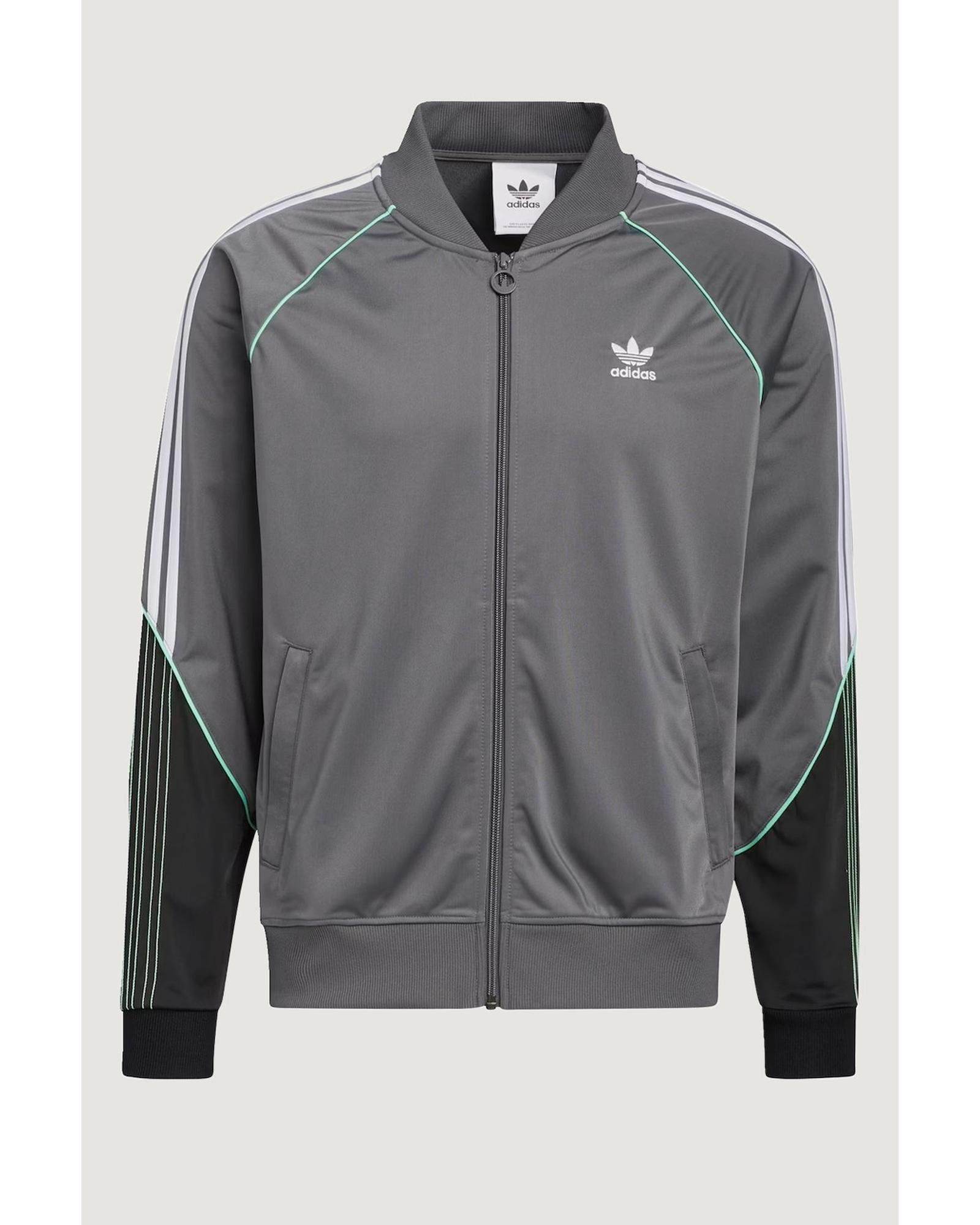 image of Adidas Zip-Up Sweatshirt in Grey, Men's (Size XS)