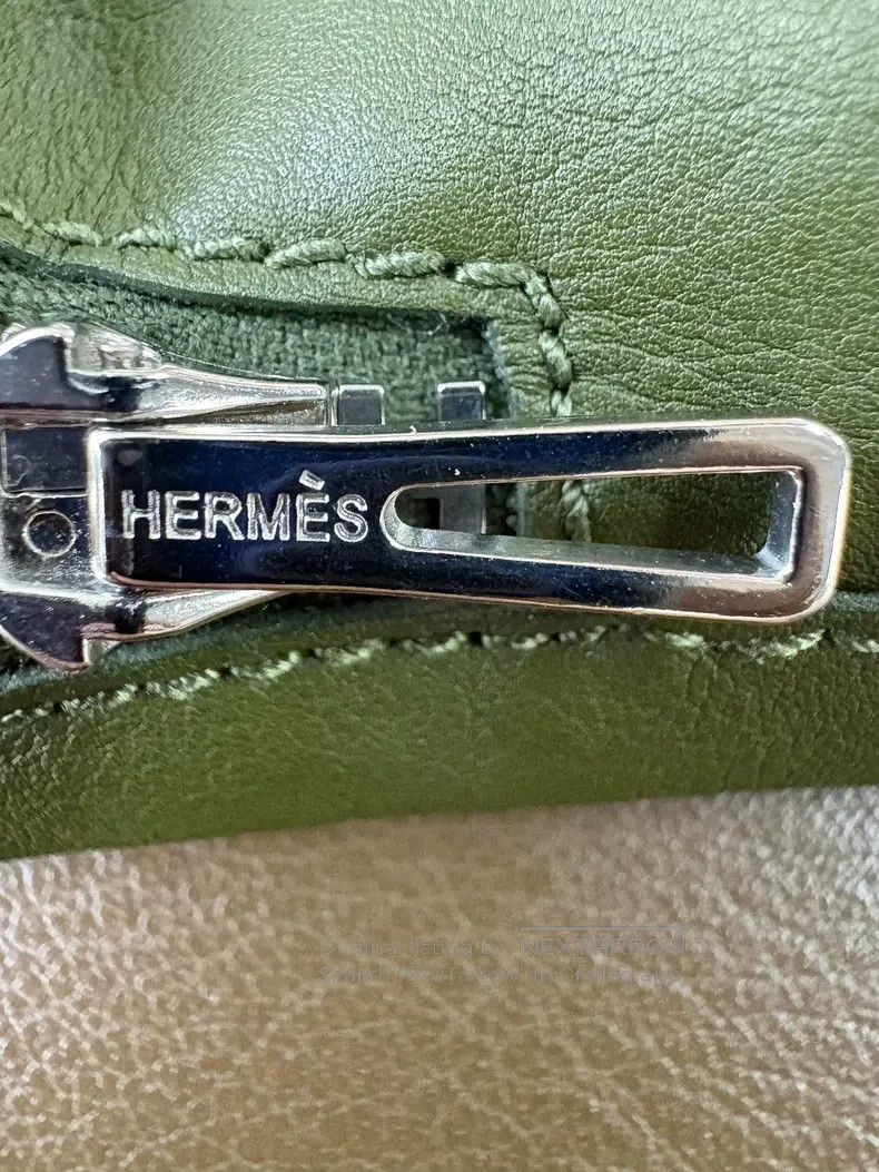 Hermes Hermes Beige green silver buttoned shorts, 100% calf leath Size 42" / US 20 - 5 Thumbnail