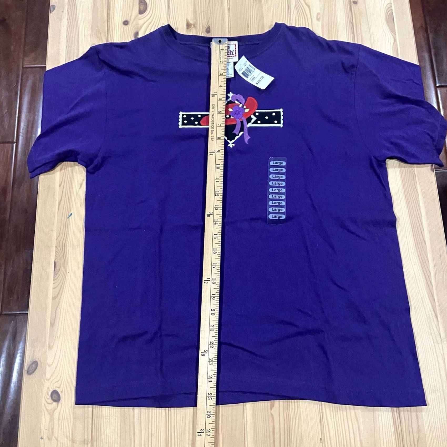 Hanes VINTAGE 90s Embroidered Hat Purple Shirt L Mens Hanes NWT Top Stitch Cat Size US L / EU 52-54 / 3 - 6 Thumbnail