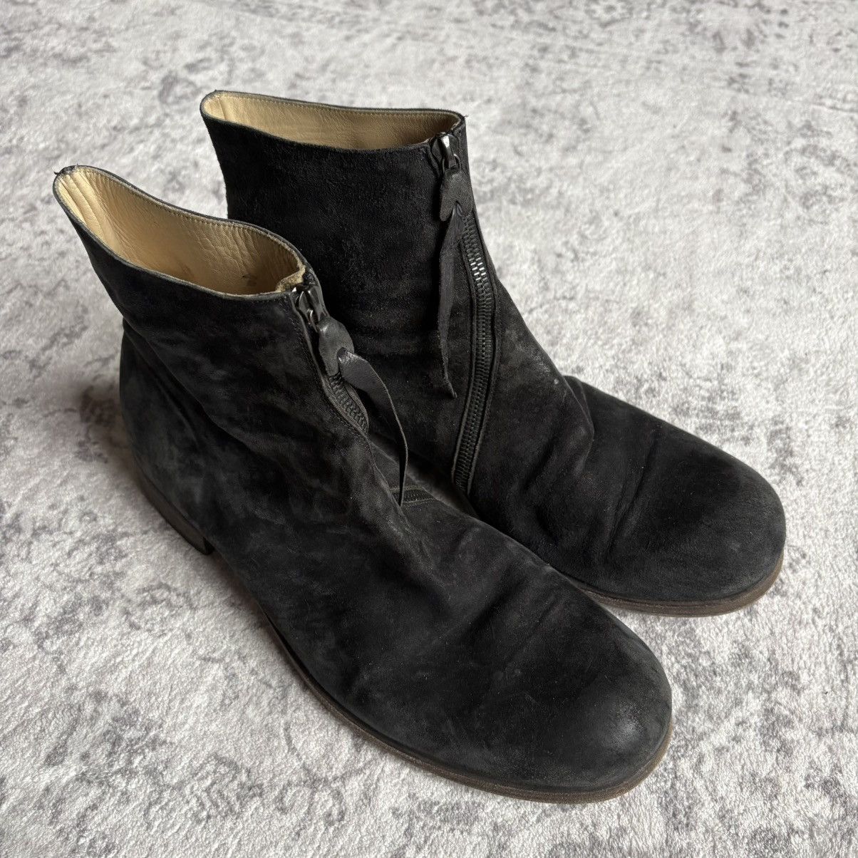 Ma+ Ma+ Front Spiral Zip Suede Boots Black | Size 44 Size US 11 / EU 44 - 1 Thumbnail