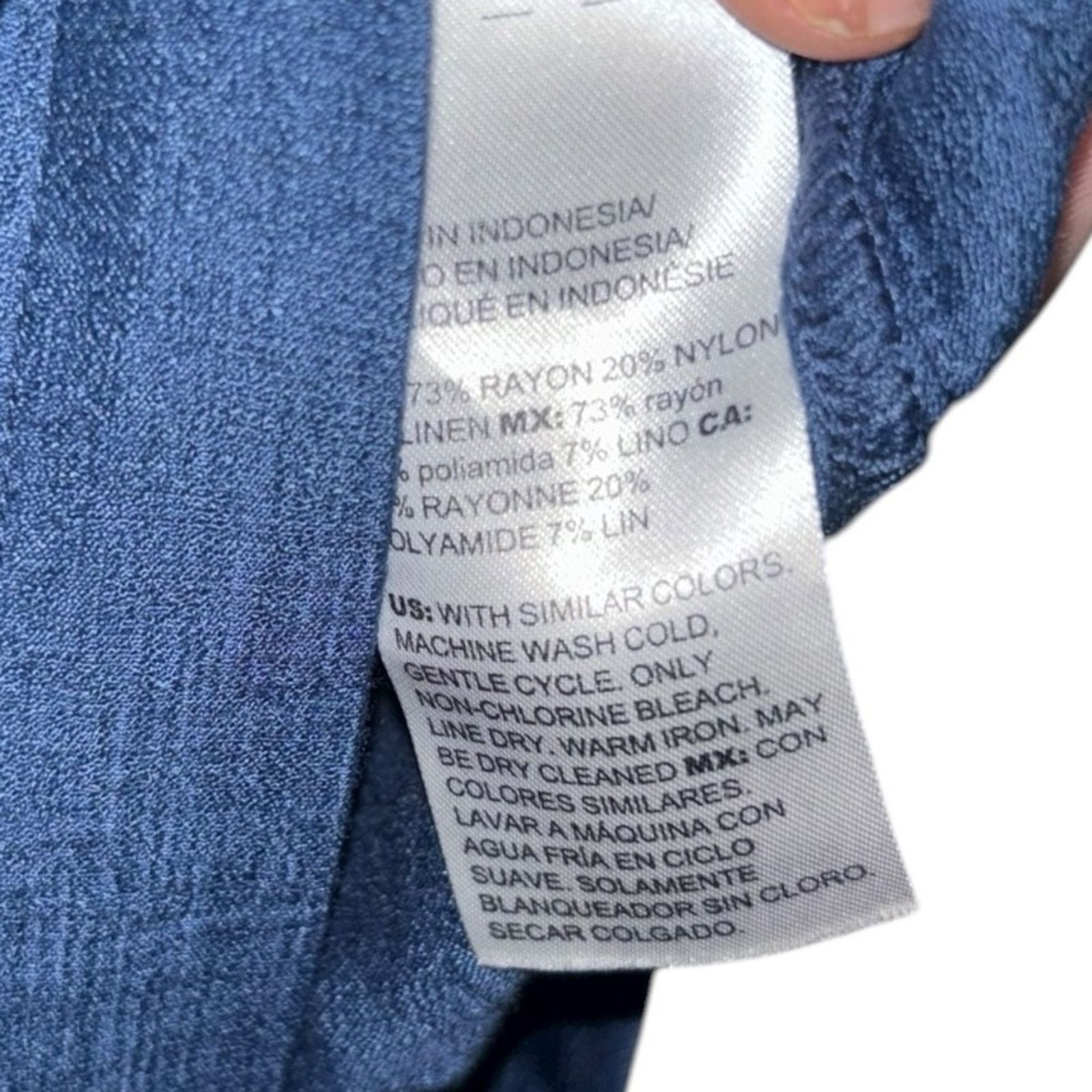 Chicos Chico’s Plus Size Blue Linen Blend Travel Dress Size 3XL / US 20-22 - 3 Thumbnail