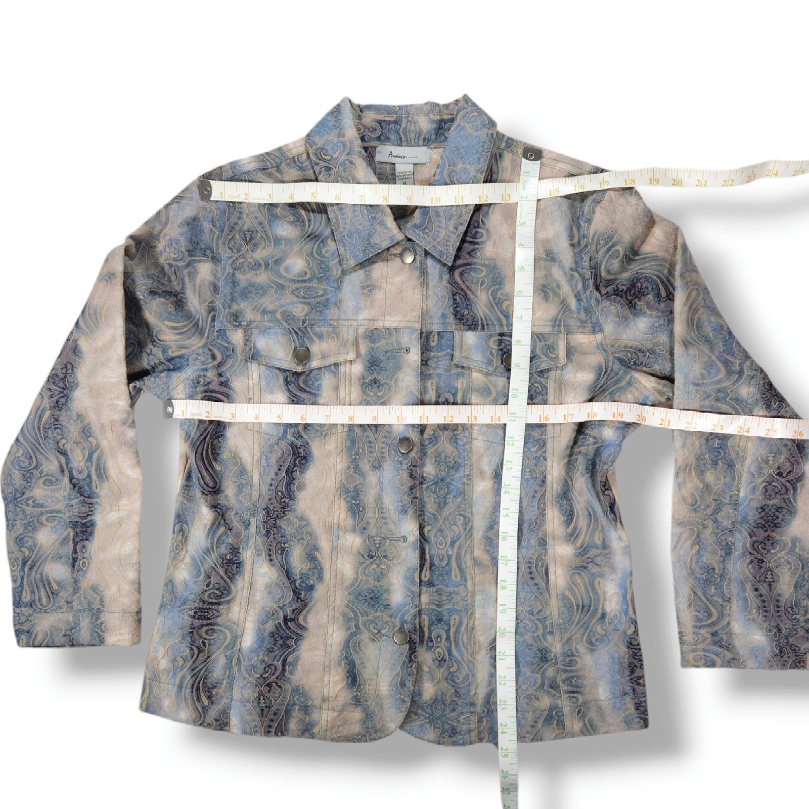 Other EUC Analogy Textured Embroidered Boho Button Up Jacket Sz XL Size XL / US 12-14 / IT 48-50 - 6 Thumbnail