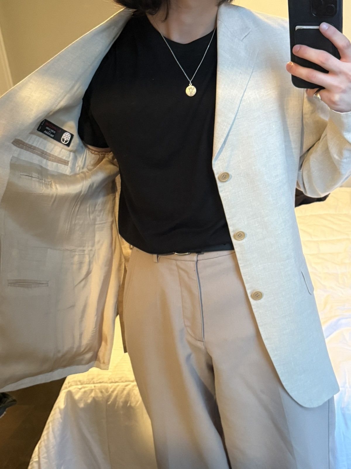 Other Pure Italian Linen Jacket F.lli Mill Tailored Blazer 36R Size 36R - 2 Thumbnail