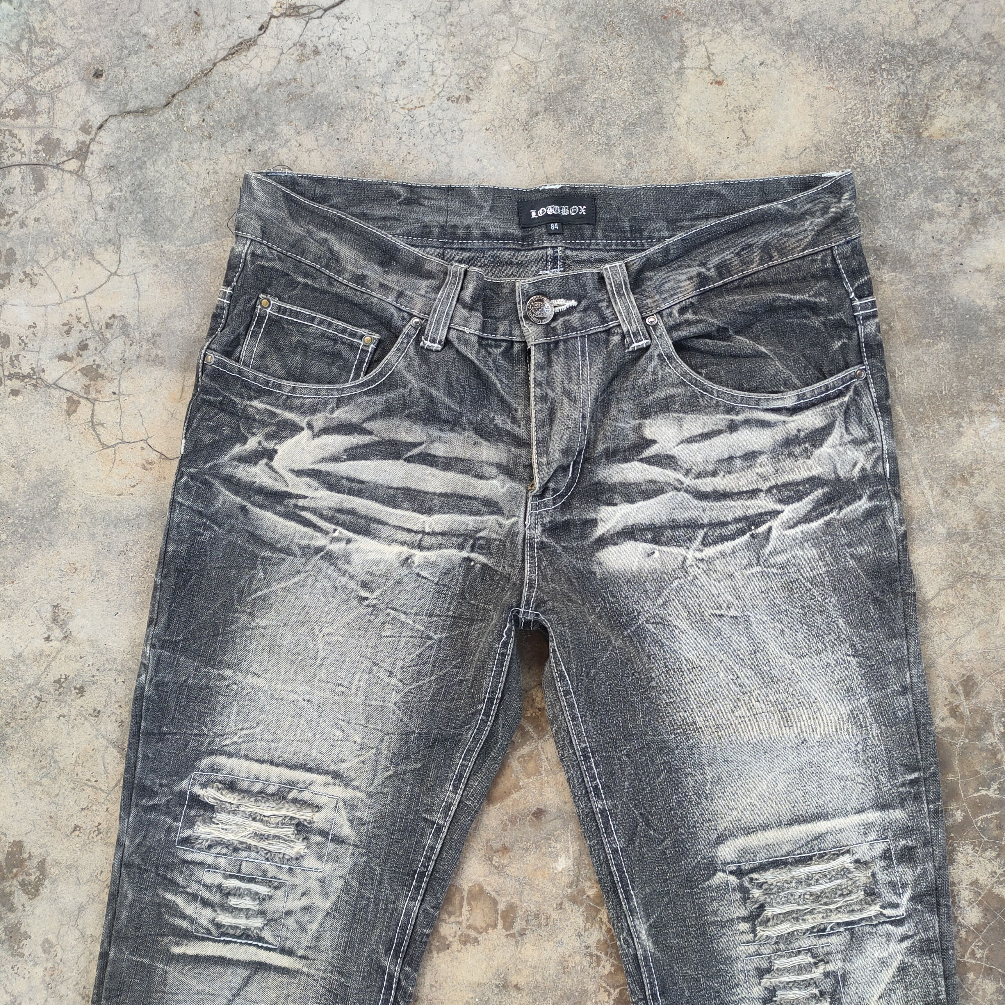 LOWBOX VTG LOW BOX BLACK BORO SHAHIKO PATCHWORK JEANS DENIM PANTS Size US 34 / EU 50 - 2 Thumbnail