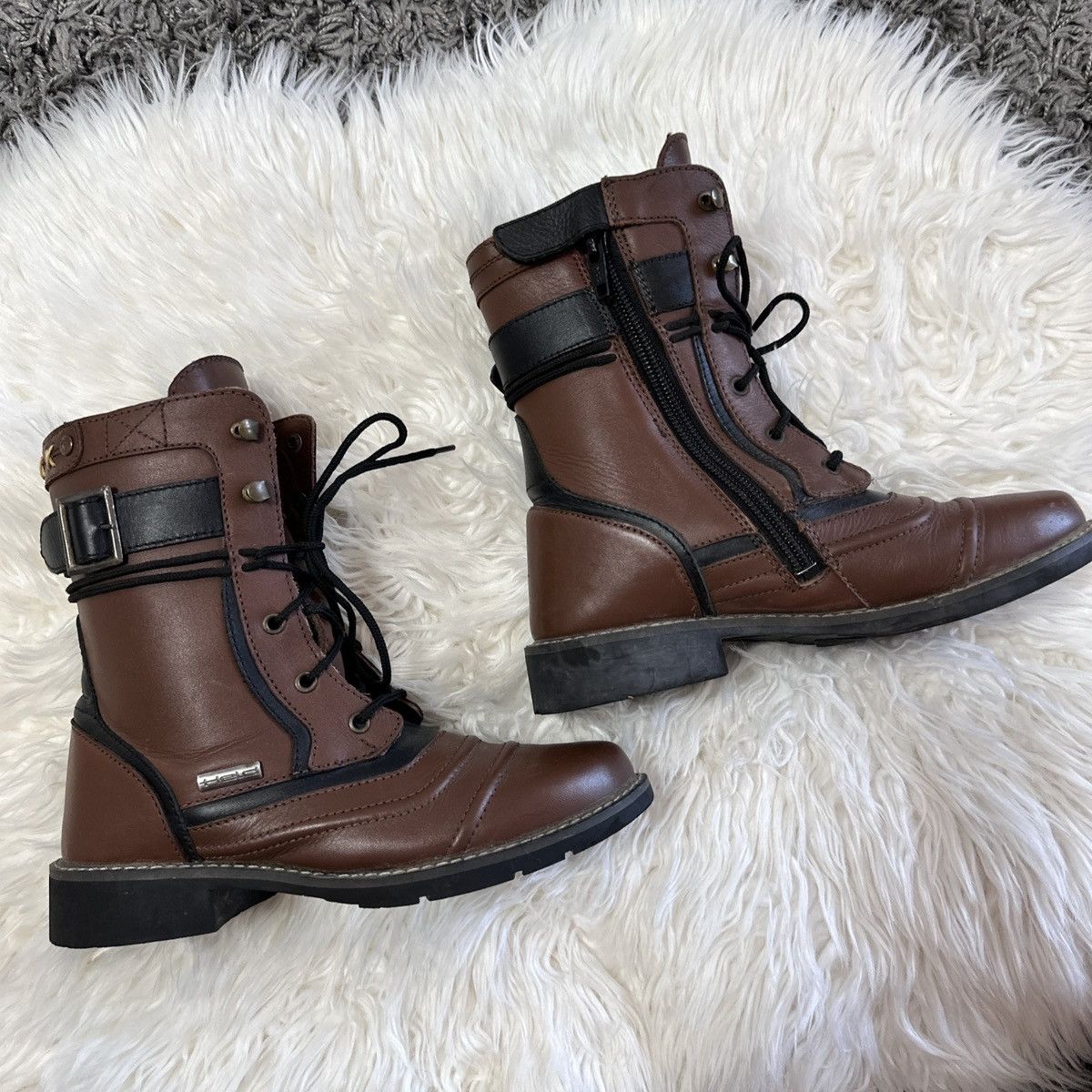 Other Held Ladies Boots Motorcycle Classic Vintage Brown Leather Size US 6 / IT 36 - 1 Thumbnail