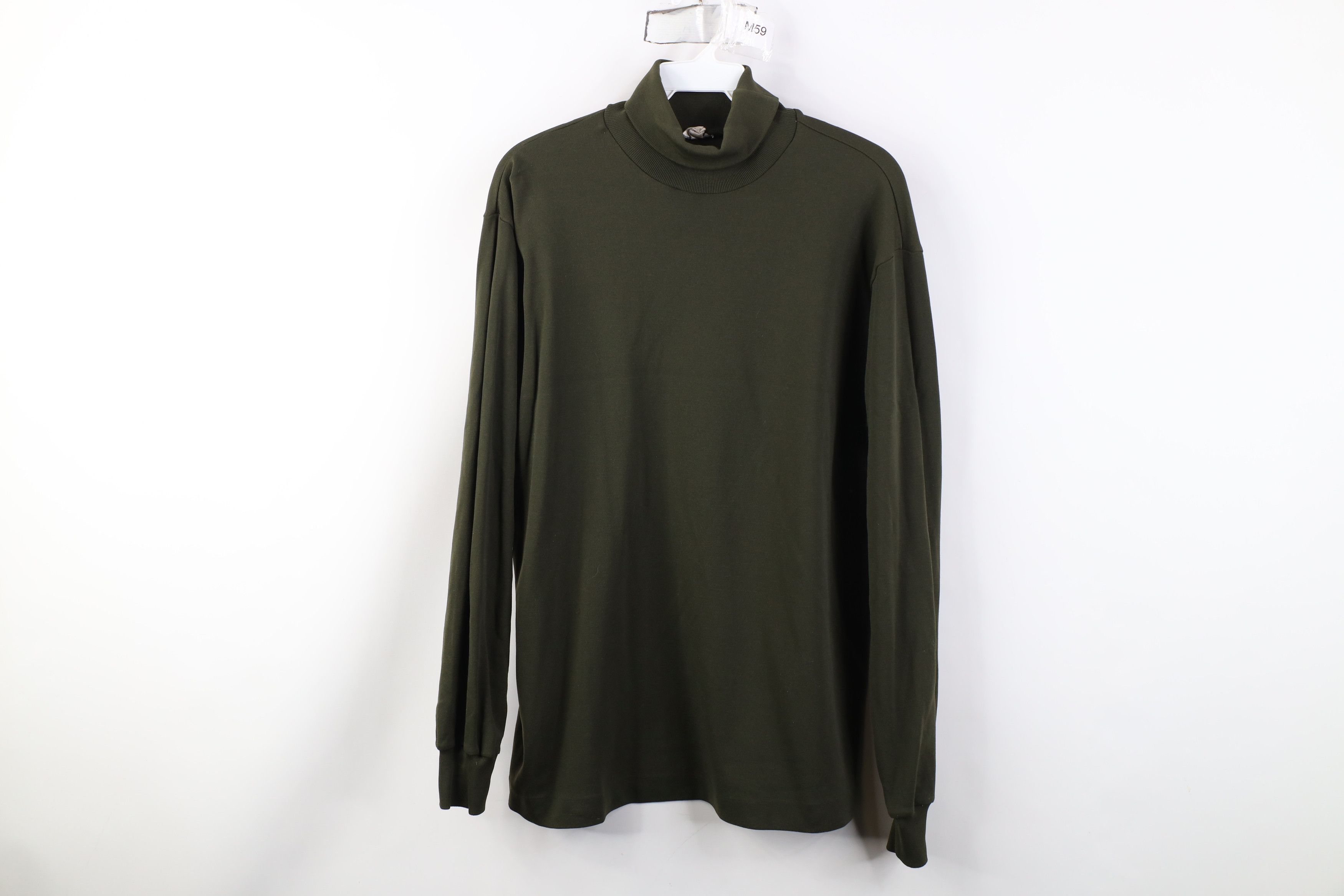 Vintage Vintage 60s Ban Lon Obermeyer Turtleneck Shirt Olive Green Size US L / EU 52-54 / 3 - 1 Thumbnail