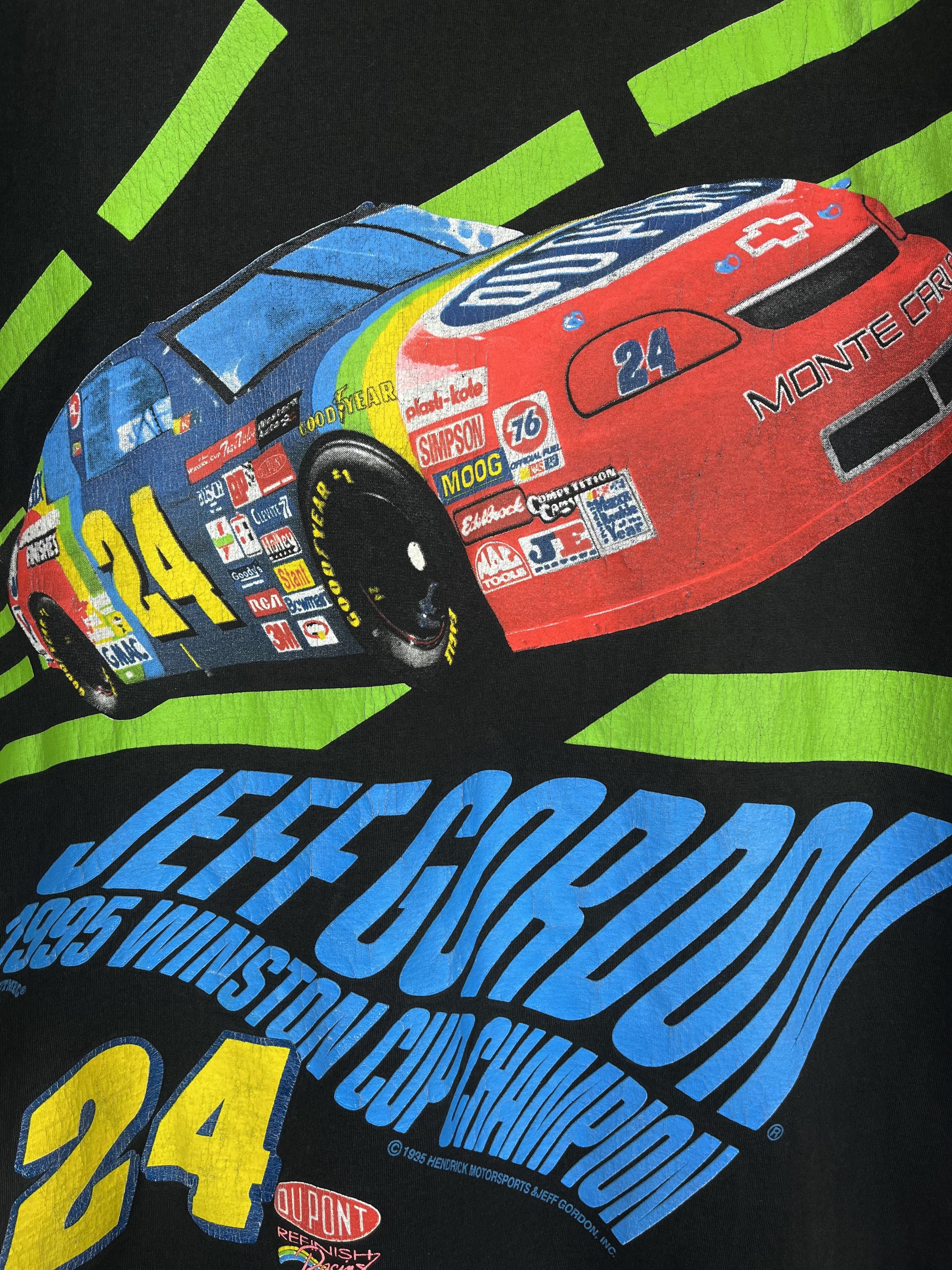 NASCAR Vintage NASCAR Jeff Gordon DuPont Racing T Shirt 1995 Size US L / EU 52-54 / 3 - 8 Thumbnail