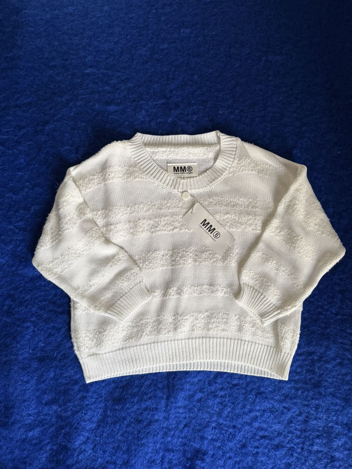 MM6 MM6 Maison Margiela Textured Knit Sweater White Size S Size S / US 4 / IT 40 - 1 Thumbnail