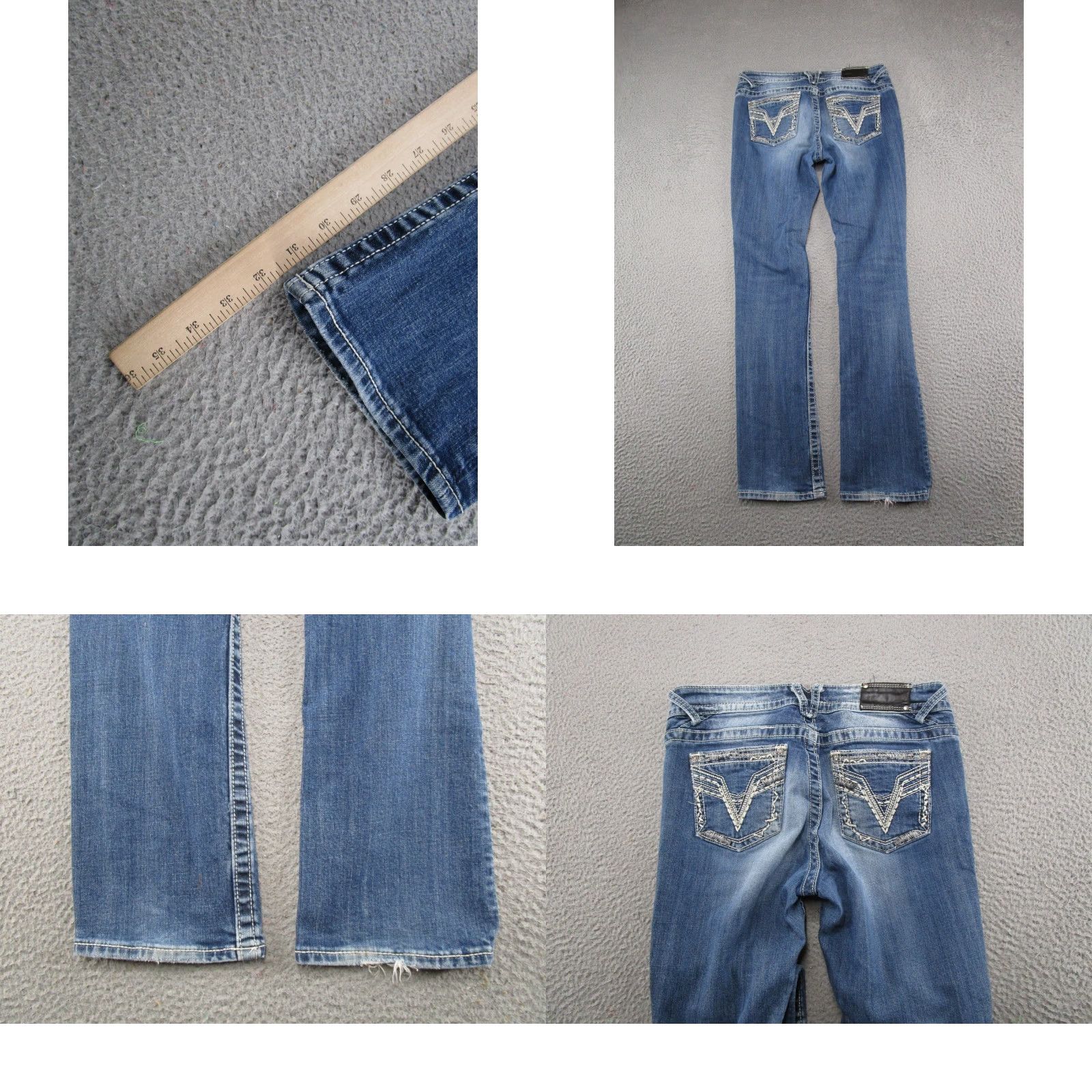 Vintage Vtg Y2K Vigoss Chelsea Straight Leg Stretch Denim Jeans 8x33 Blue Cotton 5-Pocket Women Mens? Size 30" / US 8 / IT 44 - 9 Thumbnail
