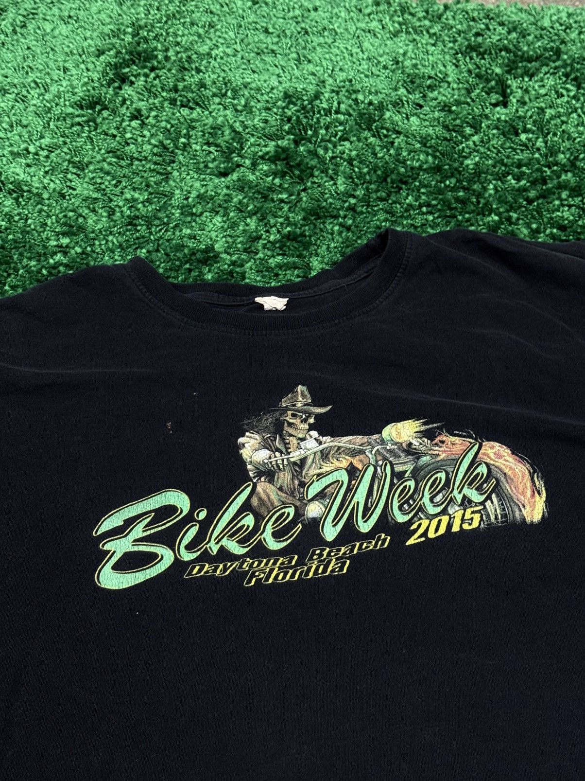 Vintage Vintage Distressed Bike Week Flaming Skeleton Flame Tee XL Size US XL / EU 56 / 4 - 4 Thumbnail