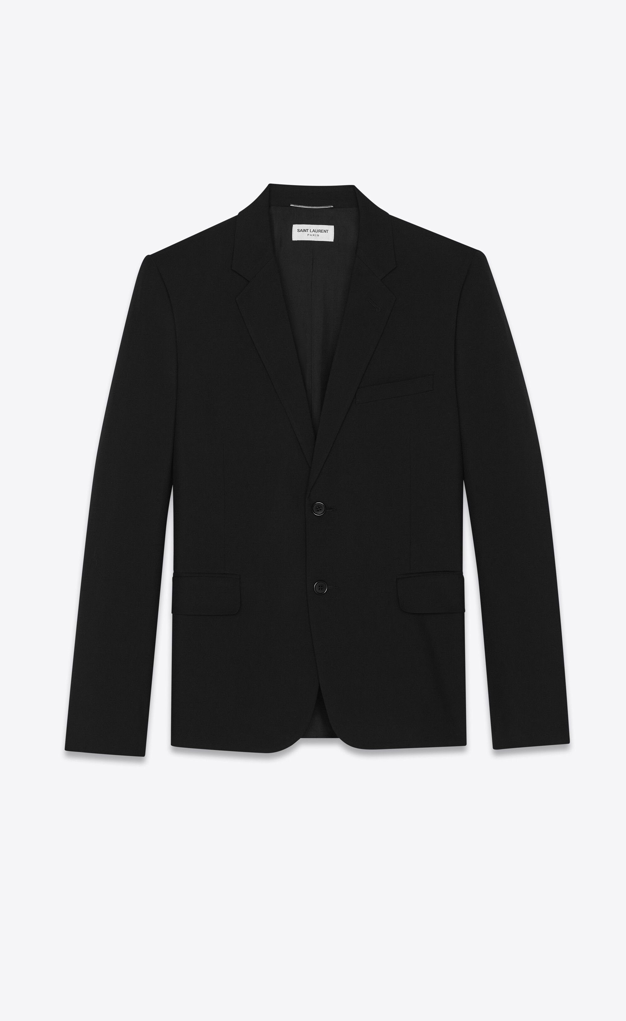 Saint Laurent Paris o1s1wg110625 507472 Jacket in Wool Gabardine in Black Size US XL / EU 56 / 4 - 1 Thumbnail