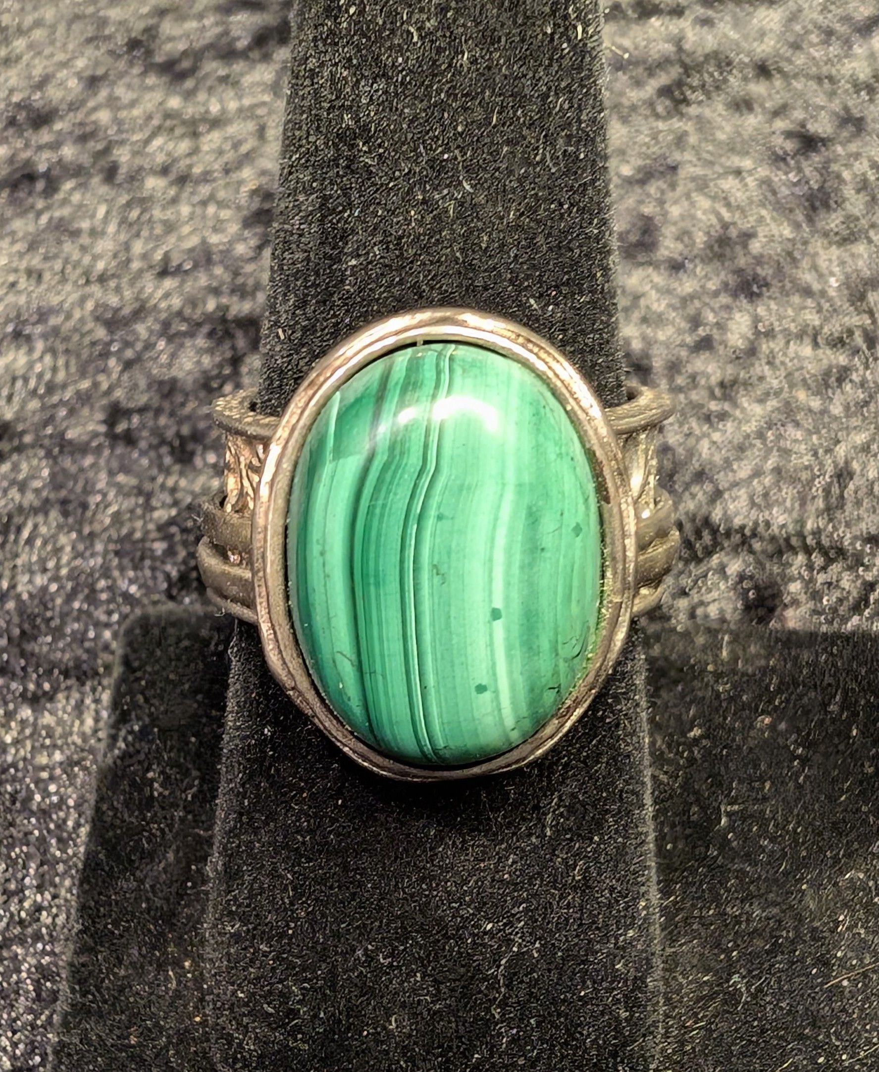 Other RARE Sterling Silver Malachite Spinner Ring Sz 8.5 Size ONE SIZE - 1 Thumbnail