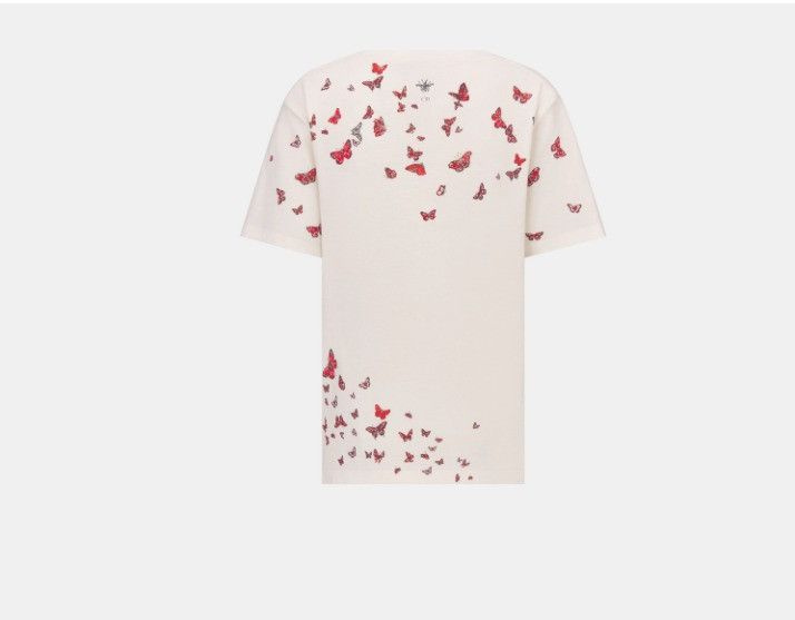 Dior o1w1db10225 413T09 T-Shirt in White & Red Size XL / US 12-14 / IT 48-50 - 2 Thumbnail