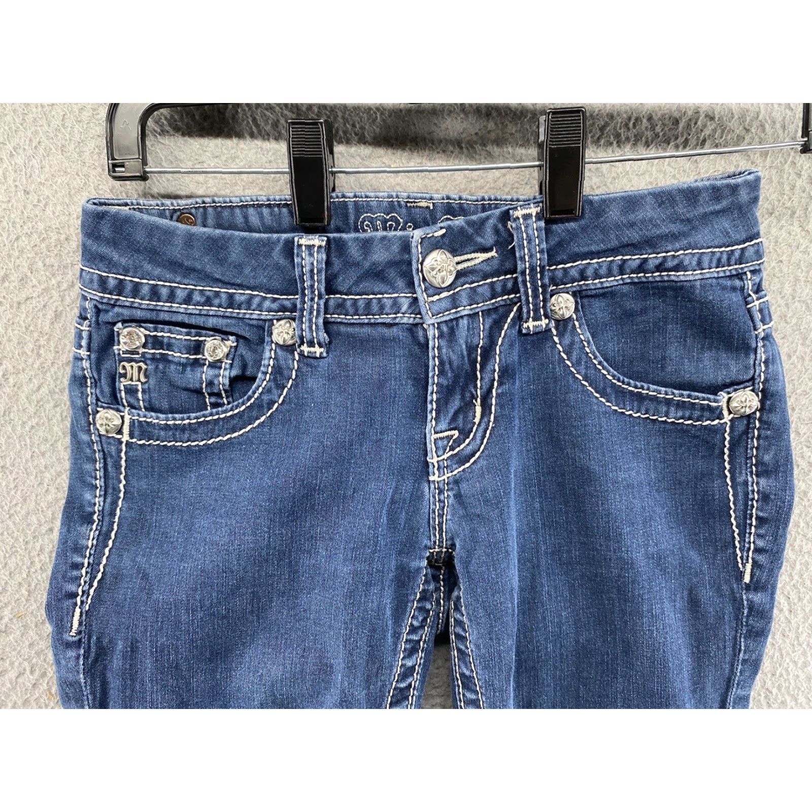 Miss Me Miss Me Jeans Women’s Blue Denim Skinny Low Rise Pockets JE4009534N Size 25 Size 42" / US 20 - 3 Thumbnail