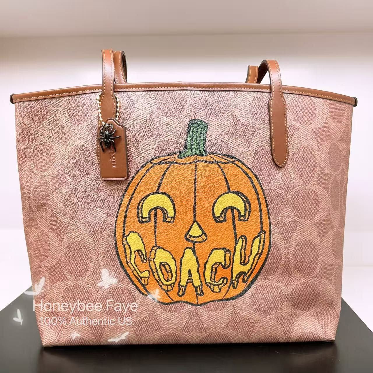 Coach City Tote Bag In Signature Canvas With Halloween Print CCE70 Size ONE SIZE - 2 Thumbnail