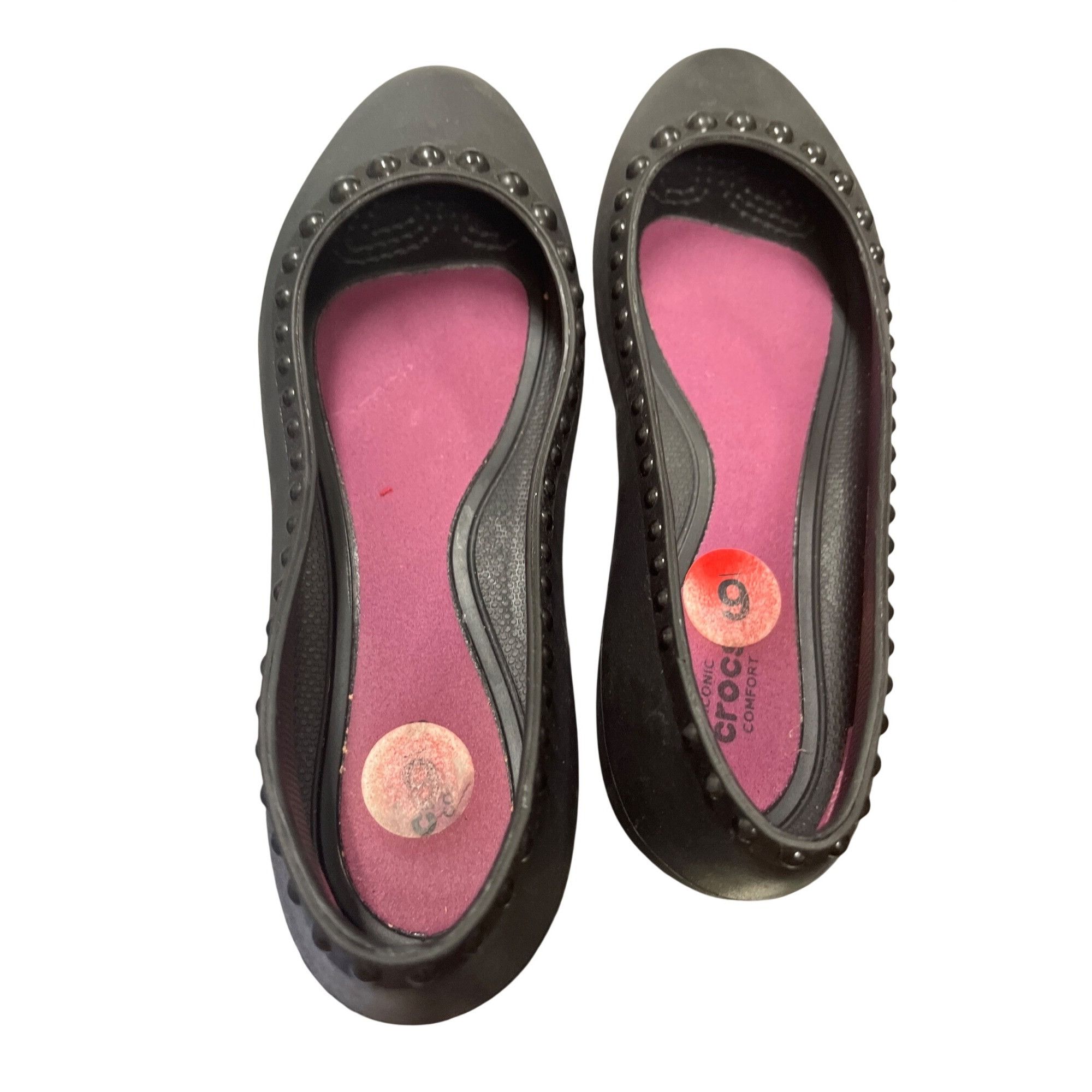 Crocs Crocs womans black rubber slip on casual shoes sz 6 SKU 10-1 Size US 6 / IT 36 - 8 Thumbnail