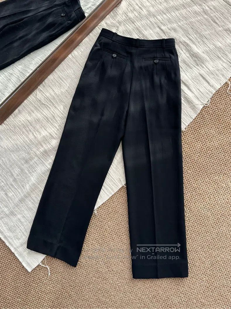 Hermes Hermes Fine Wool Straight Suit Pants, Black Size 24" / US 00 / IT 34 - 2 Thumbnail