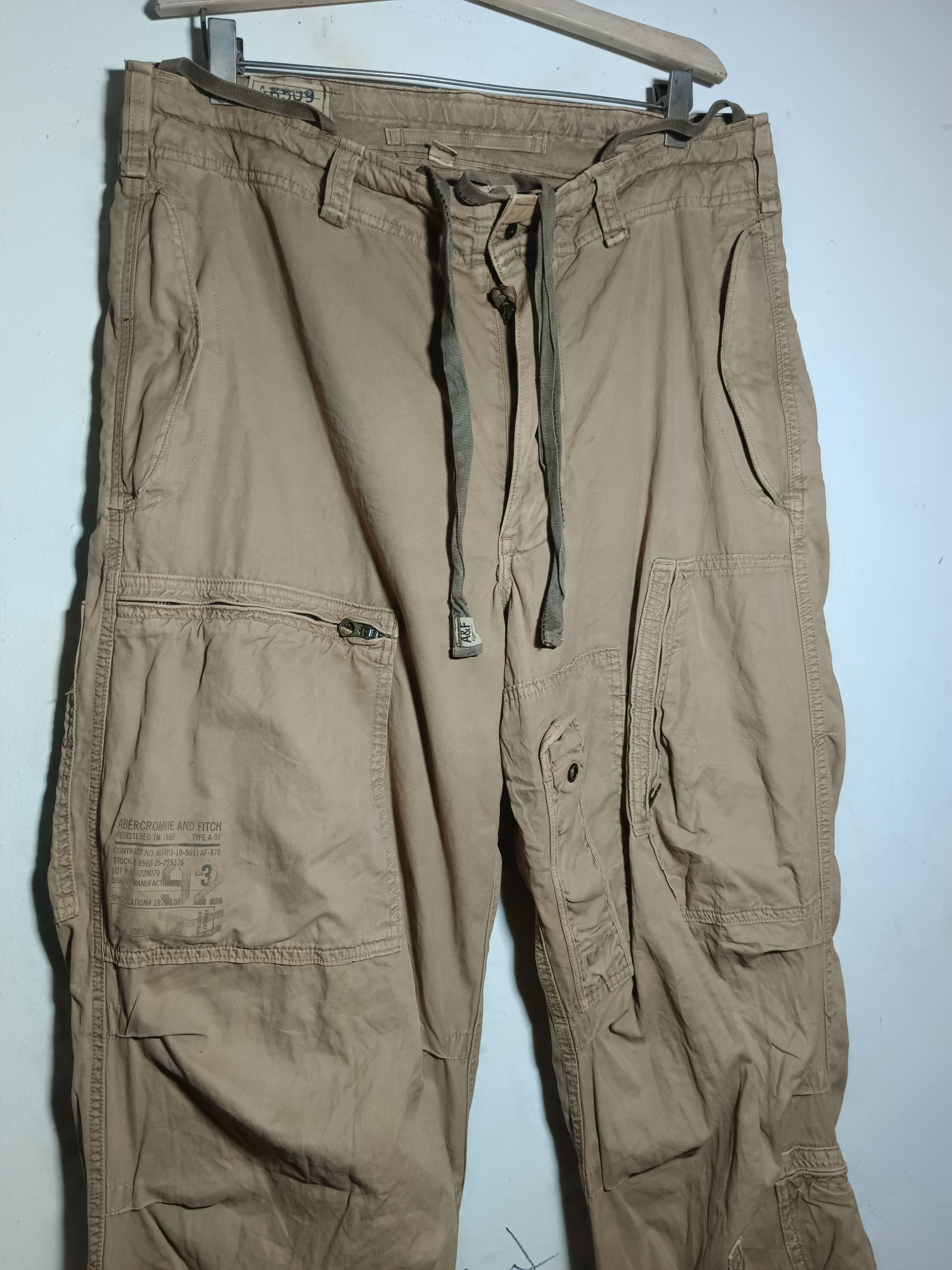 Abercrombie & Fitch Vintage Abercrombie Fitch Khaki Cargo Baggy Paratrooper Y2K Size US 34 / EU 50 - 2 Thumbnail