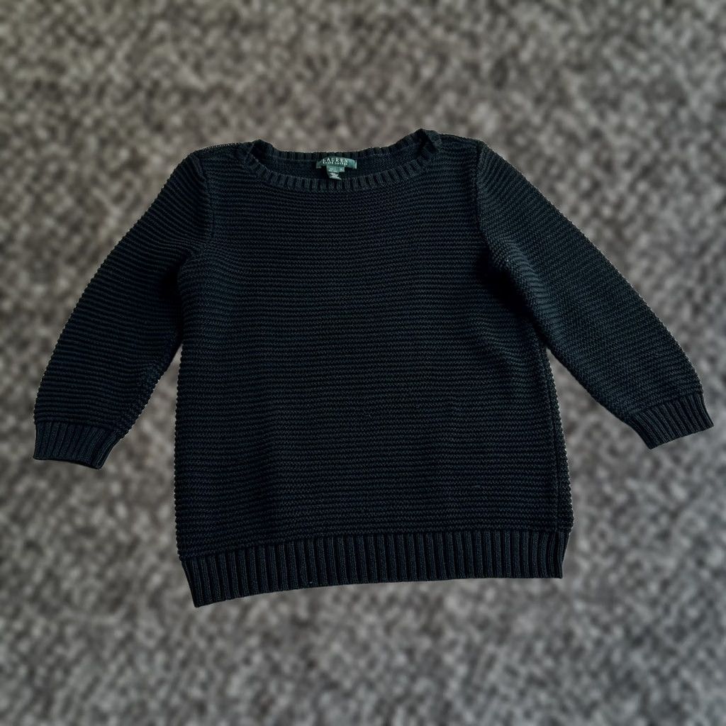 Ralph Lauren Lauren Ralph Lauren Sweater Women's XL Black Long Sleeve Ribbed Pullover Regular Fit Modern Knit Ribbed Pullover Women Holiday Casual Size XL / US 12-14 / IT 48-50 - 1 Thumbnail